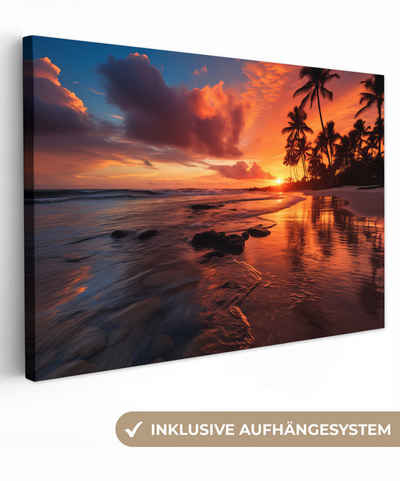 OneMillionCanvasses® Leinwandbild Strand Sonnenuntergang Leinwand Bilder