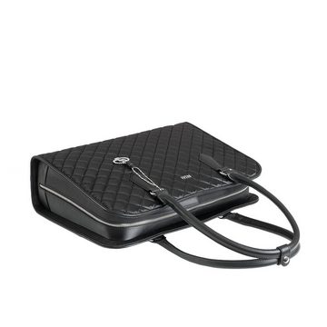 SOCHA Laptoptasche Black Diamond 15.6 Zoll (elegant, Satin gesteppt, Laptopfach herausnehmbar), Vollausstattung - extra leicht