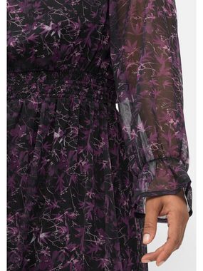 Sheego Druckkleid Große Größen aus Chiffon, mit blickdichtem Unterkleid