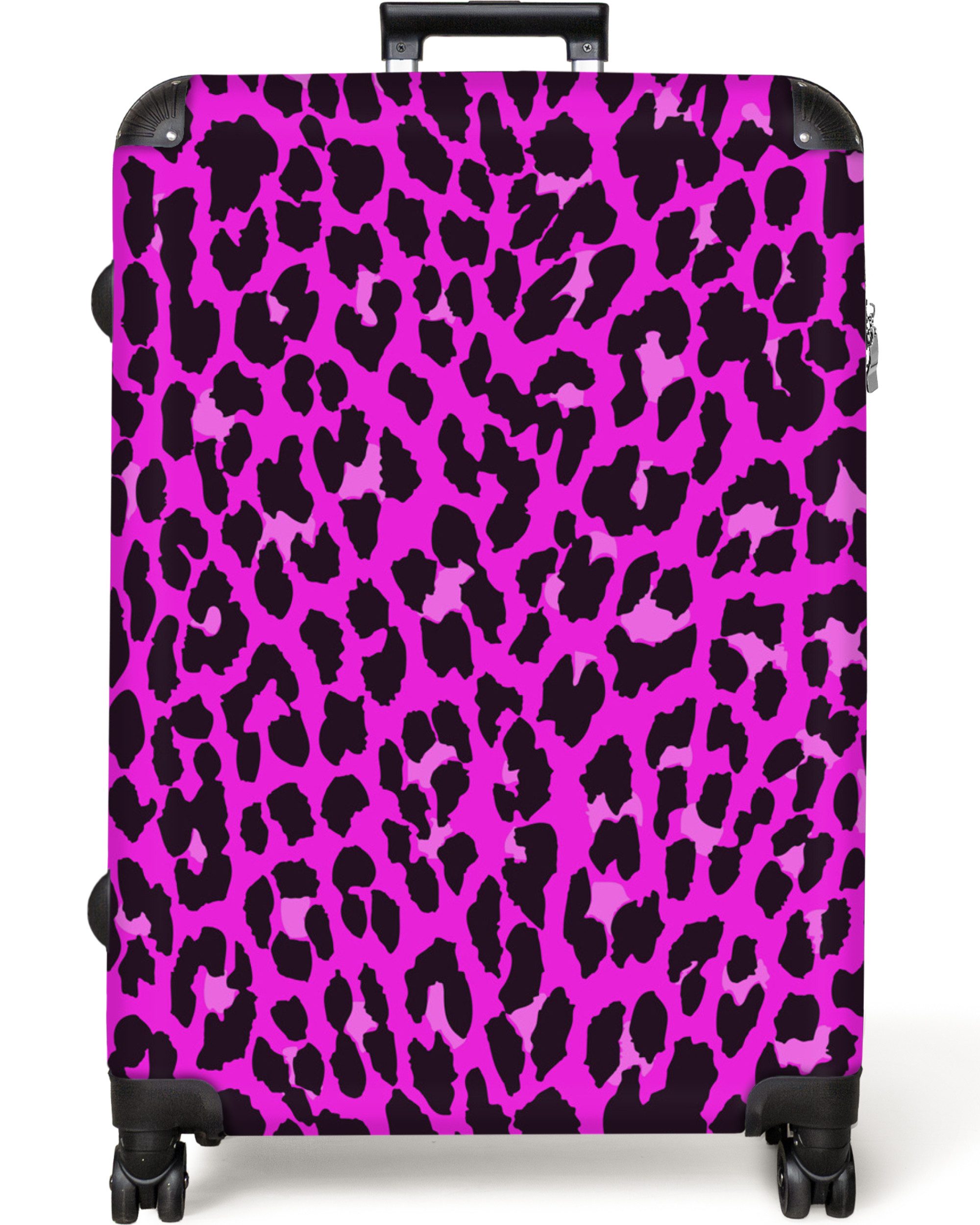 NoBoringSuitcases.com© Hartschalen-Trolley Panther Druck - Rosa günstig online kaufen