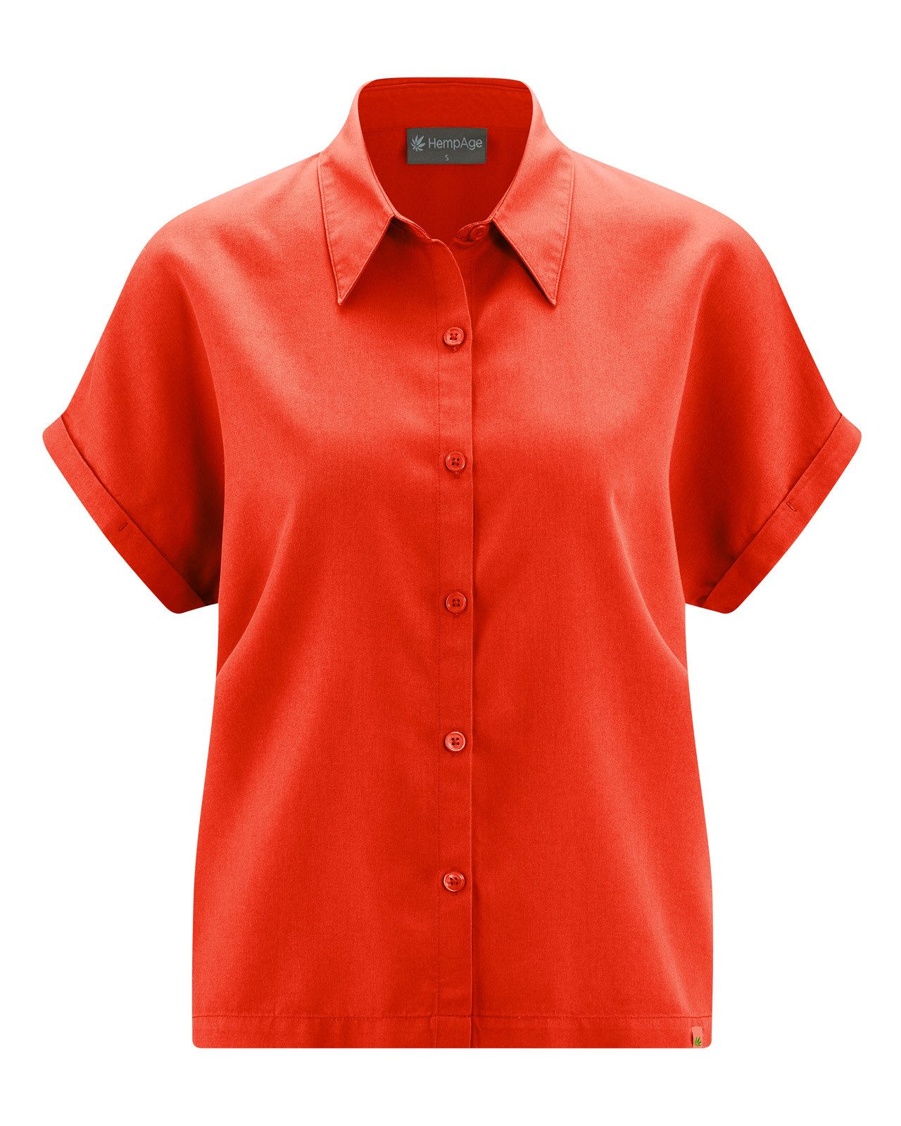 HempAge Kurzarmbluse Legere Bluse Hanf/Lyocell