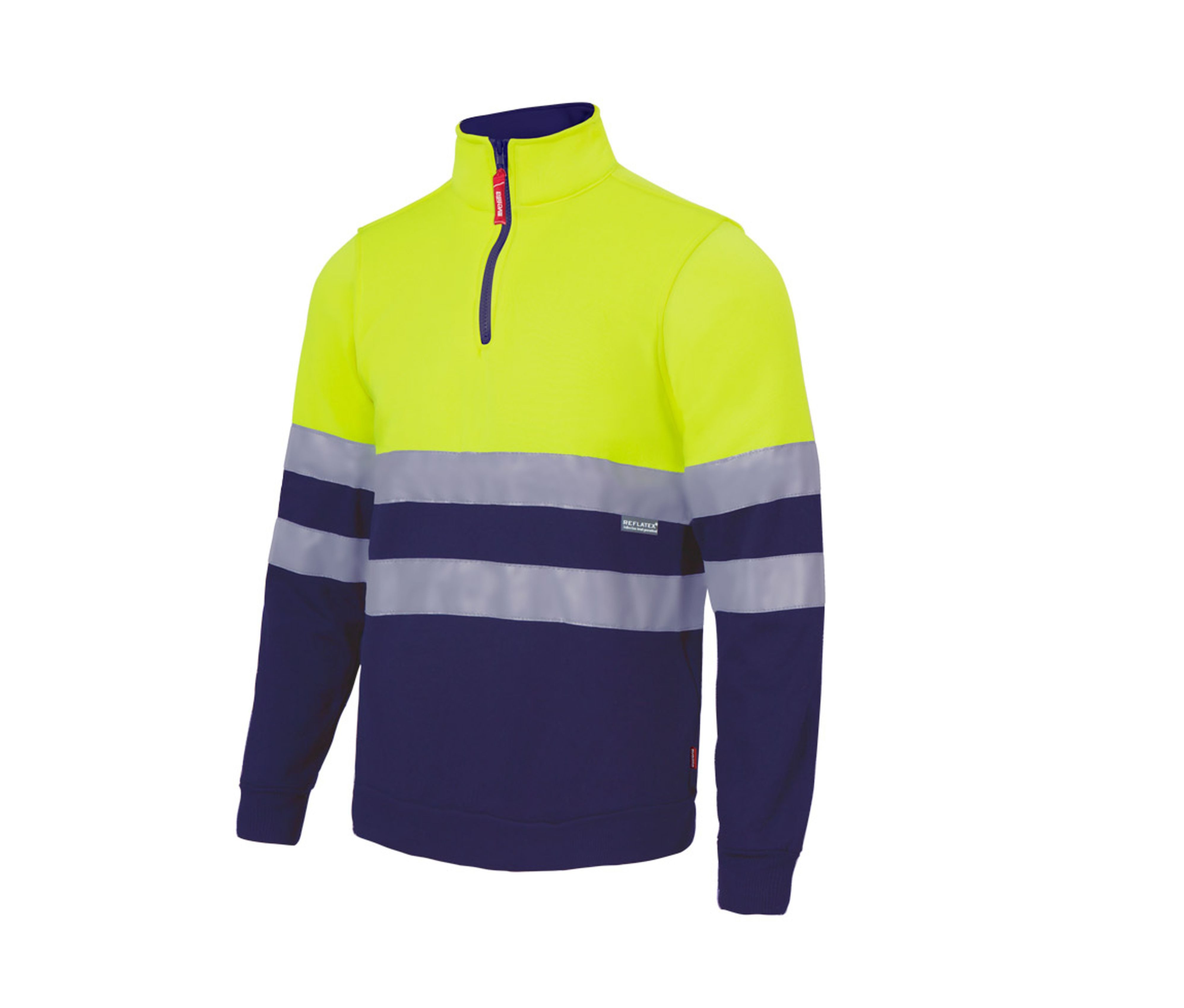 Velilla Sweatshirt Warnschutz mit Reißverschlusskragen und Reflexstreifen