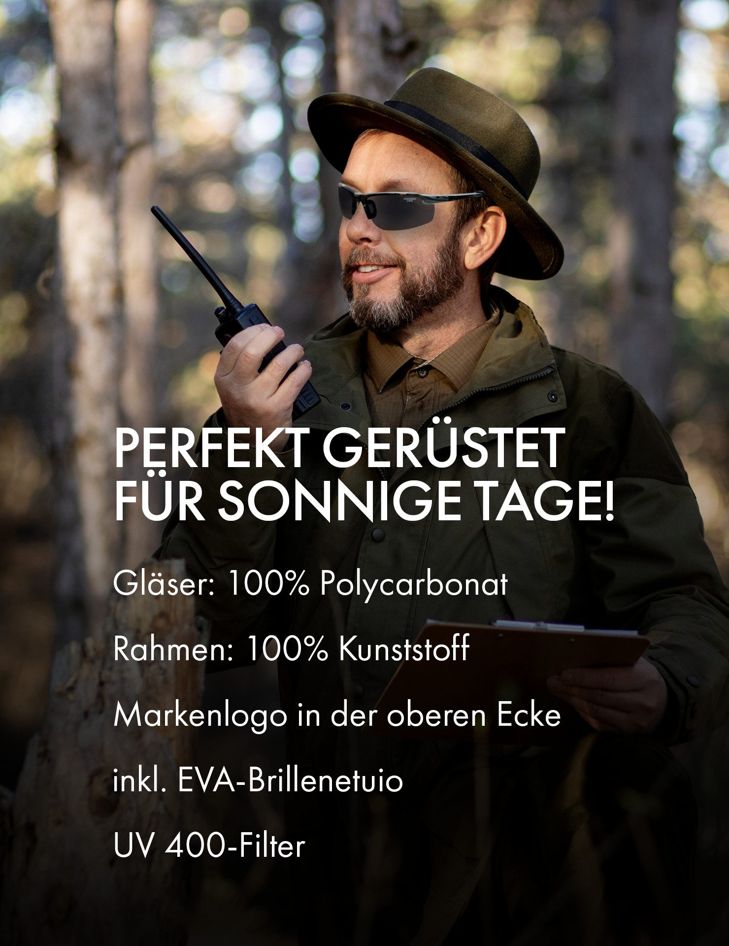 LEANDRO LIDO Sonnenbrille Power Sport ideal als Sportbrille, für viele Sportarten und als Freizeitbrille