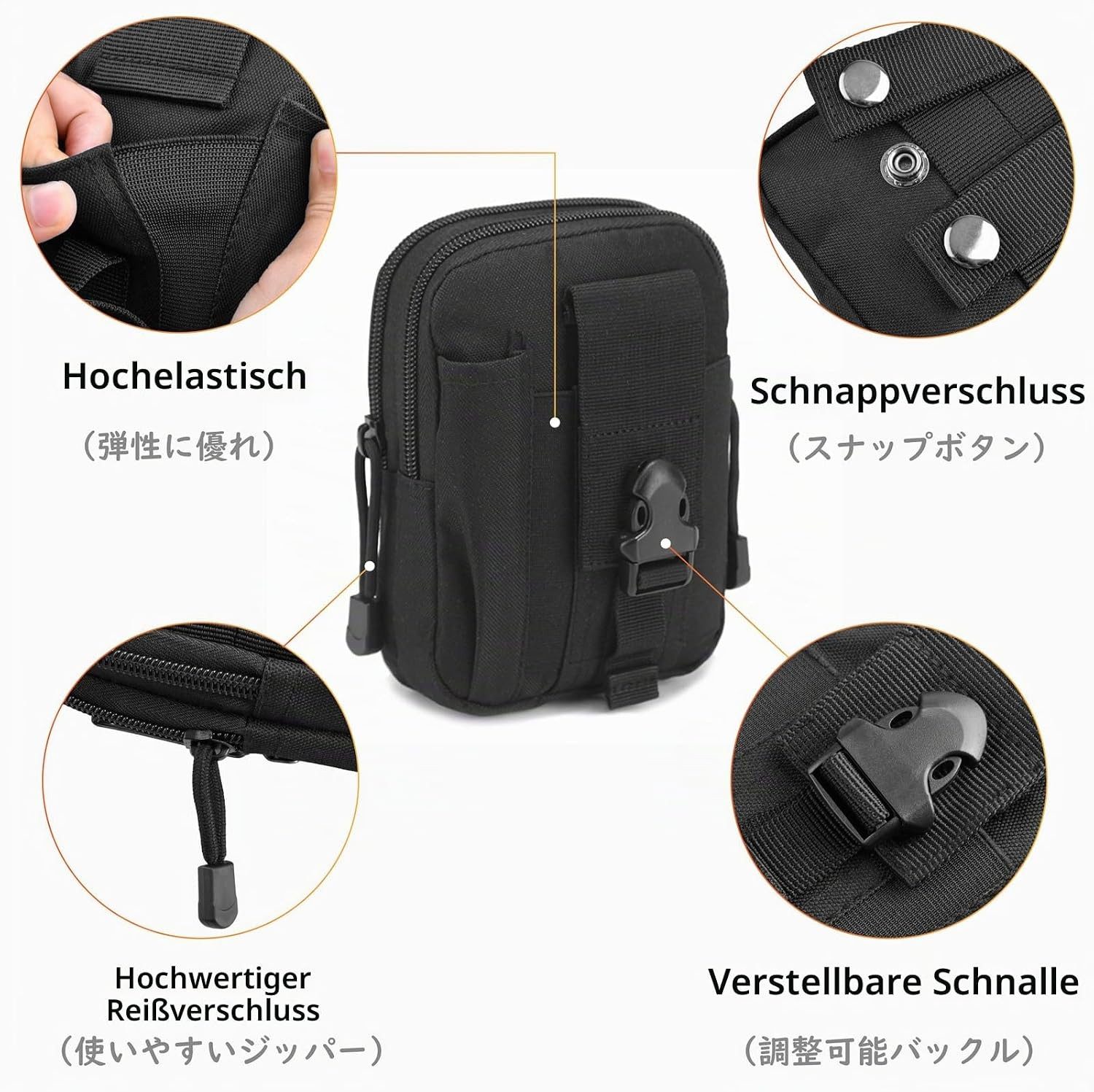 FELIXLEO Umhängetasche Erste Hilfe Taktische Hüfttaschen EDC Molle Schwarz
