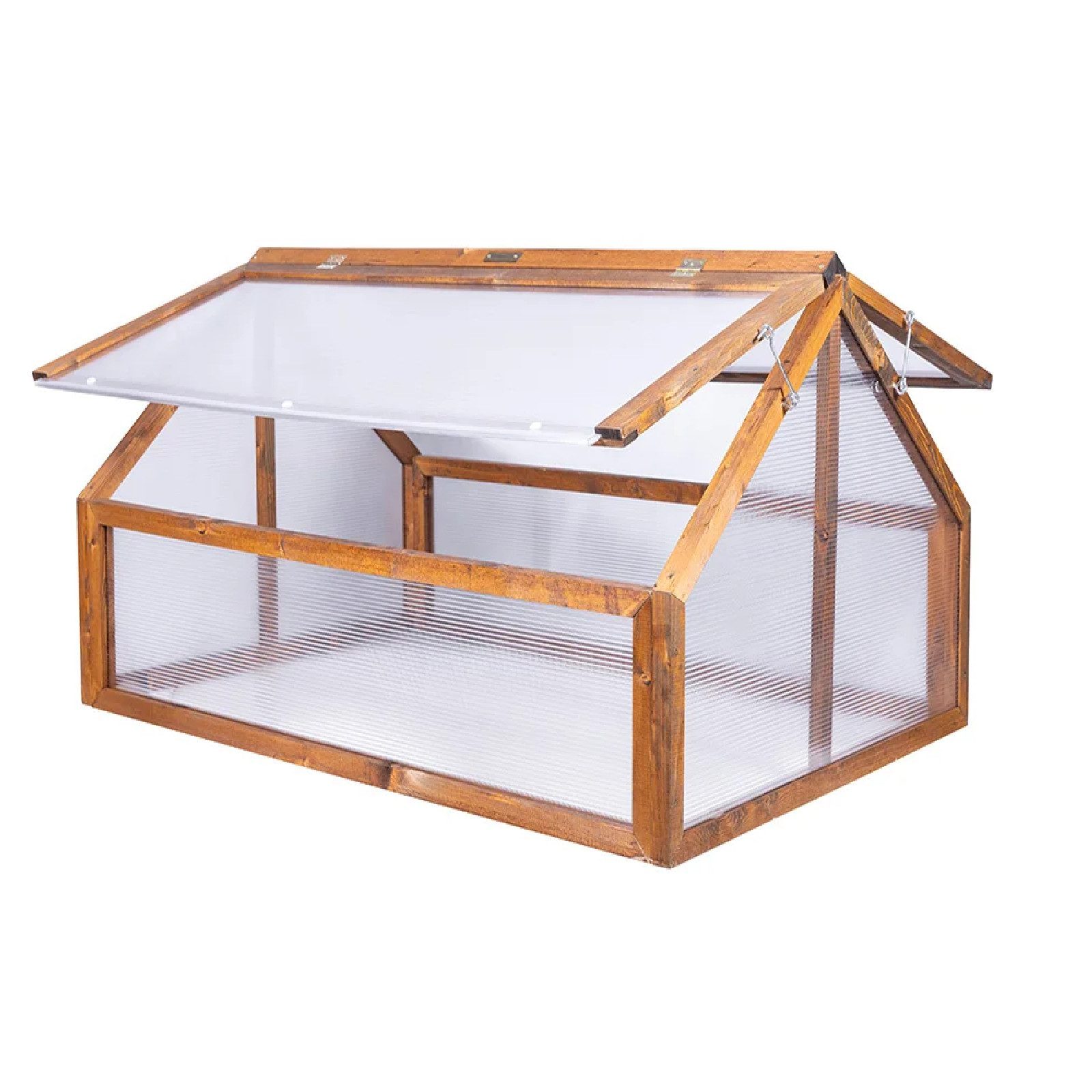 QLS Gewächshaus Mini Timber für Balkon 120x80 cm, aus Holz Frühbeet Balkon für Kräuter Tomaten
