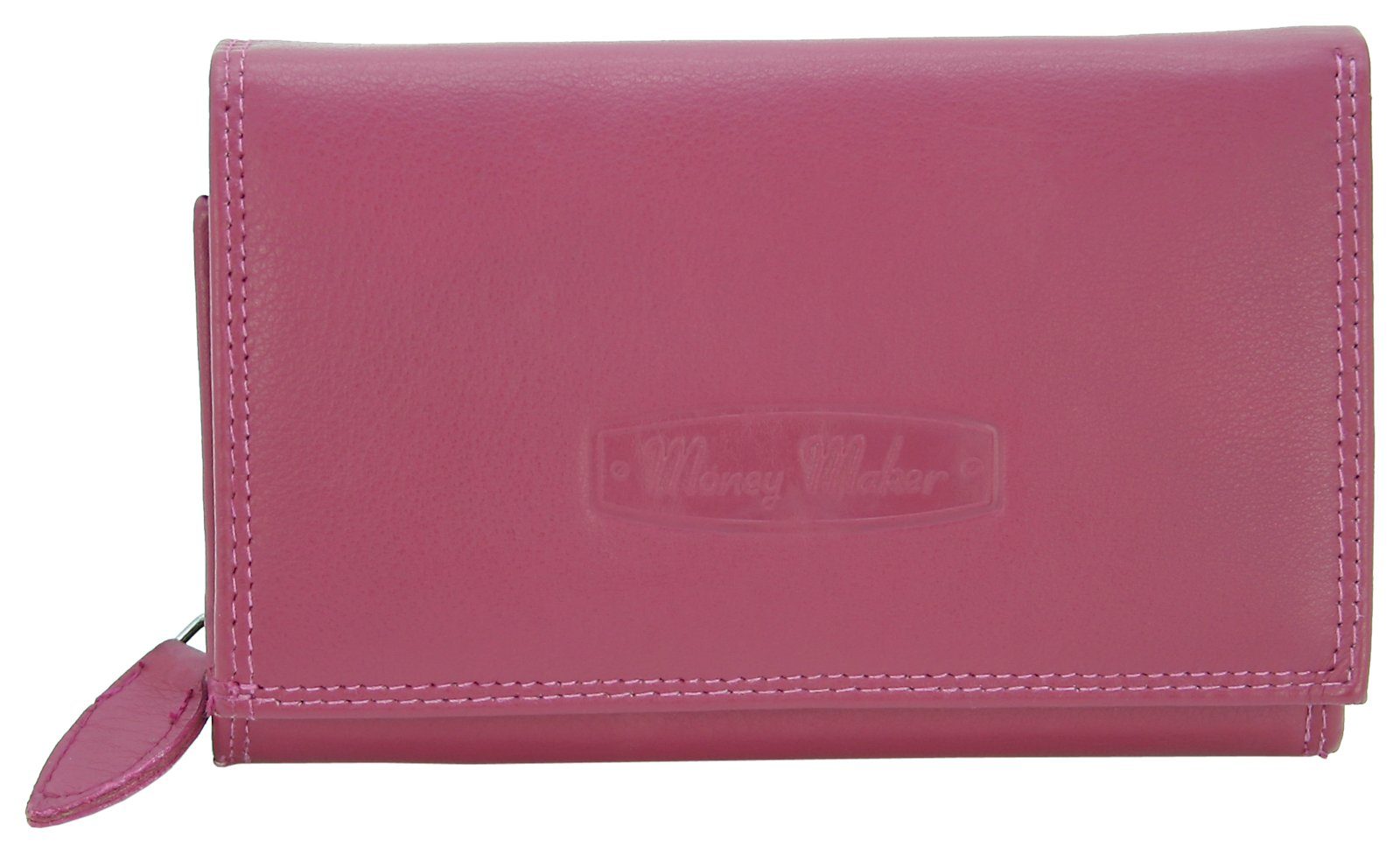 J JONES JENNIFER JONES Geldbörse - Großes Damen Portemonnaie mit RFID Schutz, Echt-Leder Fuchsia (Pink)