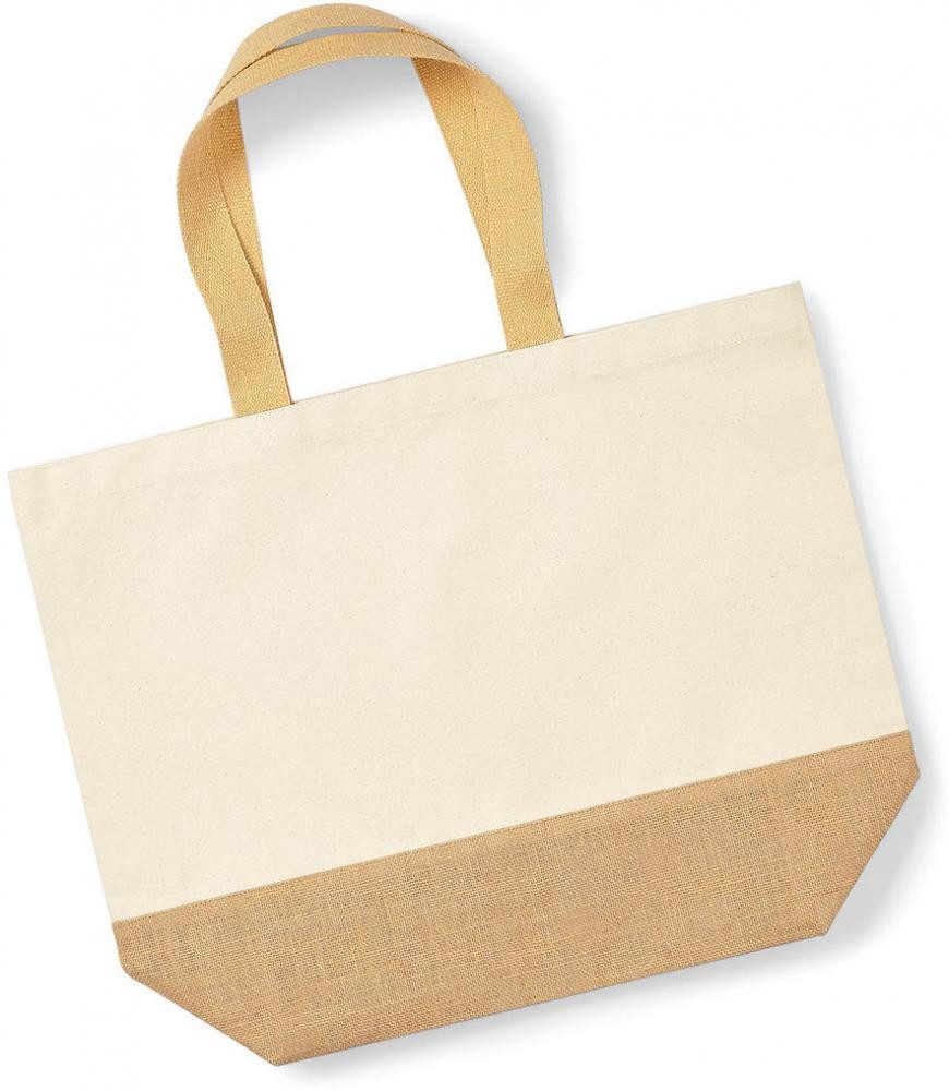 Umhängetasche Jute Base Canvas Tote XL 38 x 44 x 18 cm