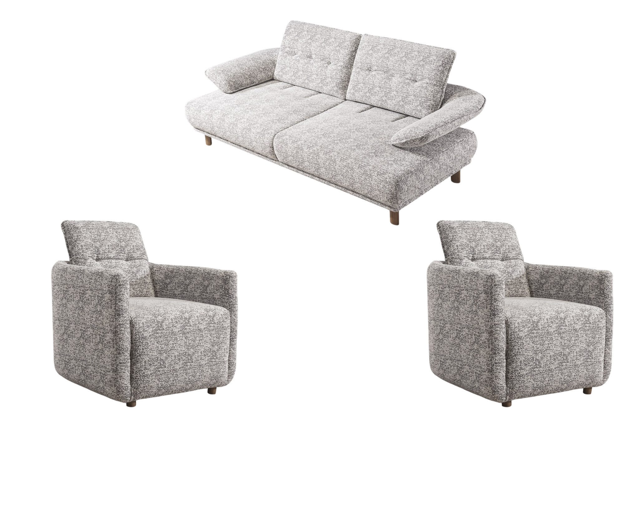 Villa Möbel Polstergarnitur Nizza, (Set, Set besteht aus: 3 Sitzer+Sessel+Sessel), mit Relax-/Bettfunktion durch verstellbare Rückenlehne