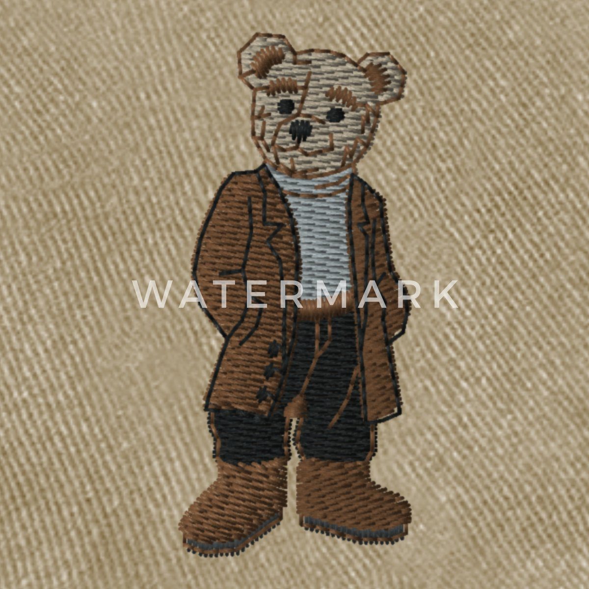 Spreadshirt Baseball Cap Gestickter Teddy Mit Mantel Und Rollkragen Vintage Cap (1-St)