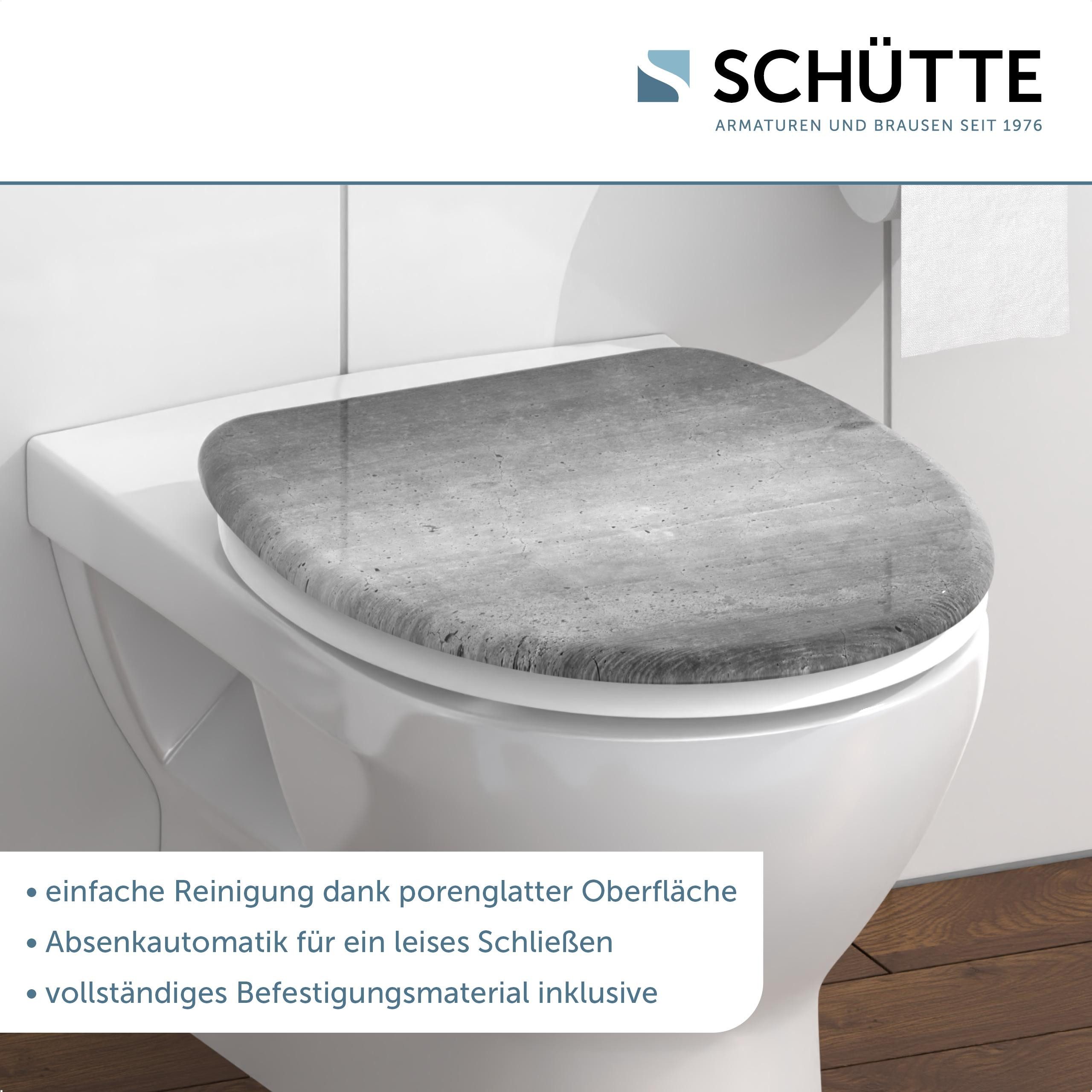 Schütte WC-Sitz Industrial Grey, Duroplast, mit Absenkautomatik günstig online kaufen