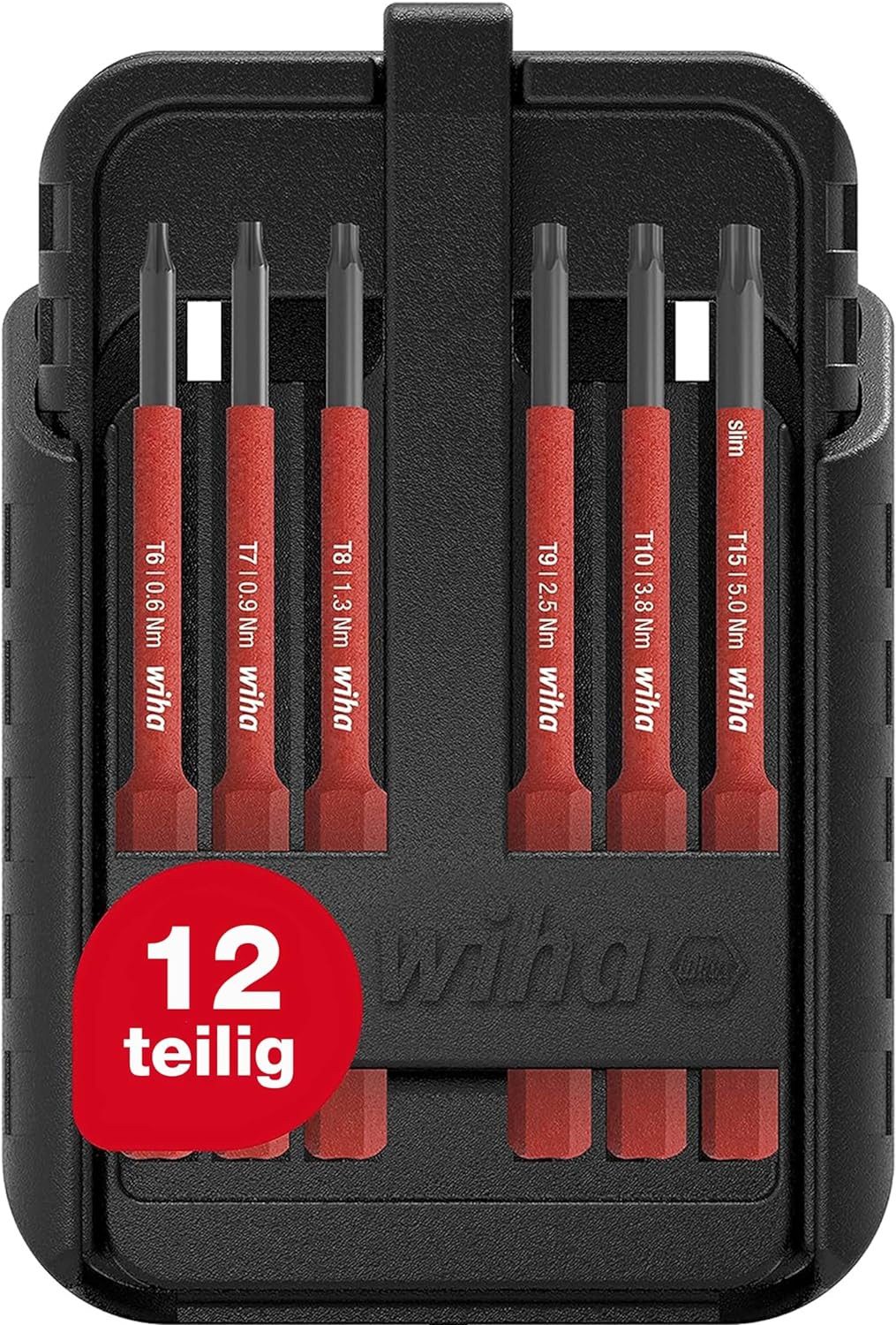 Wiha Bit-Set slimBit electric (43161) - 15 tlg., TORX, TORX PLUS, flexibel, kompakt, mobil, VDE
