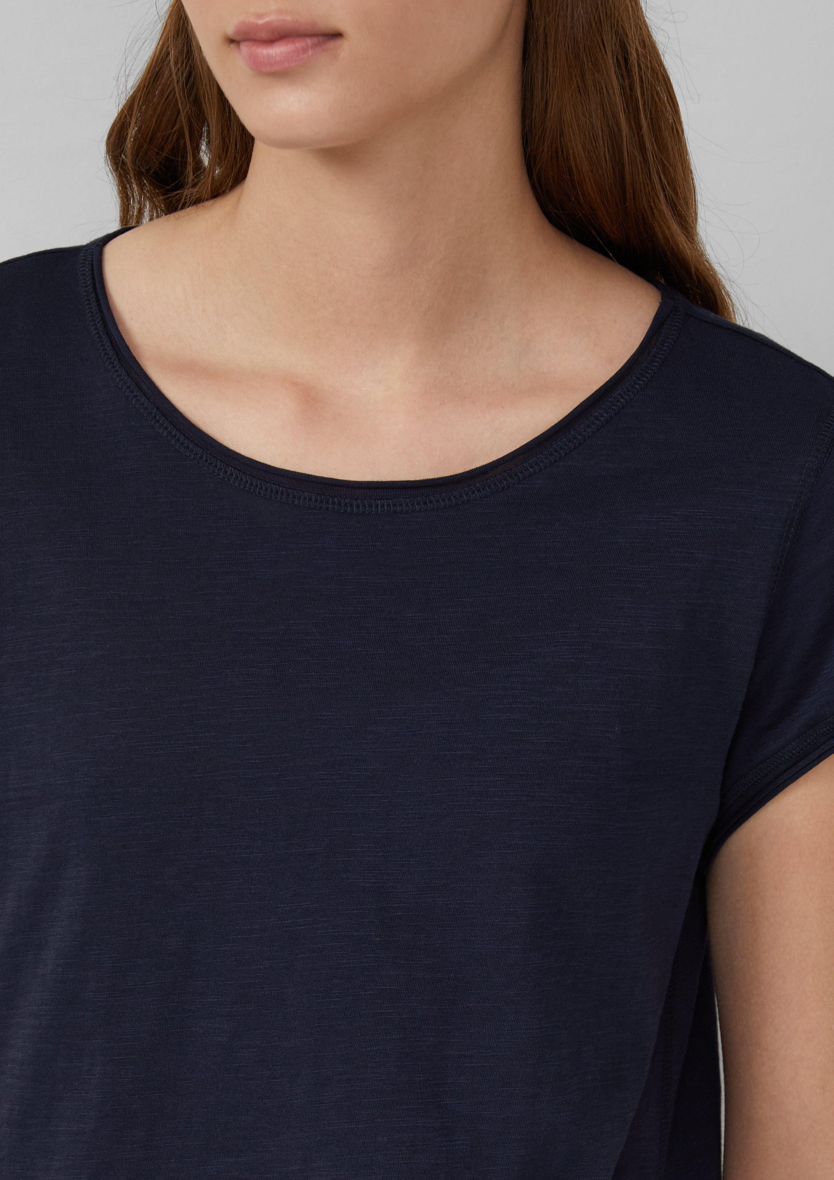 s.Oliver Kurzarmshirt T-Shirt mit Rollkanten und günstig online kaufen