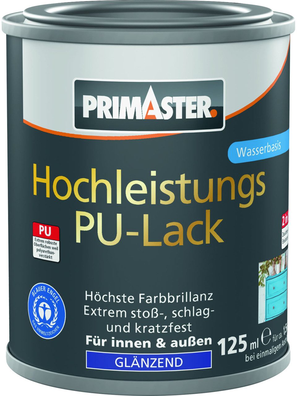 Primaster Lack Primaster Hochleistungs PU-Lack tiefschwarz