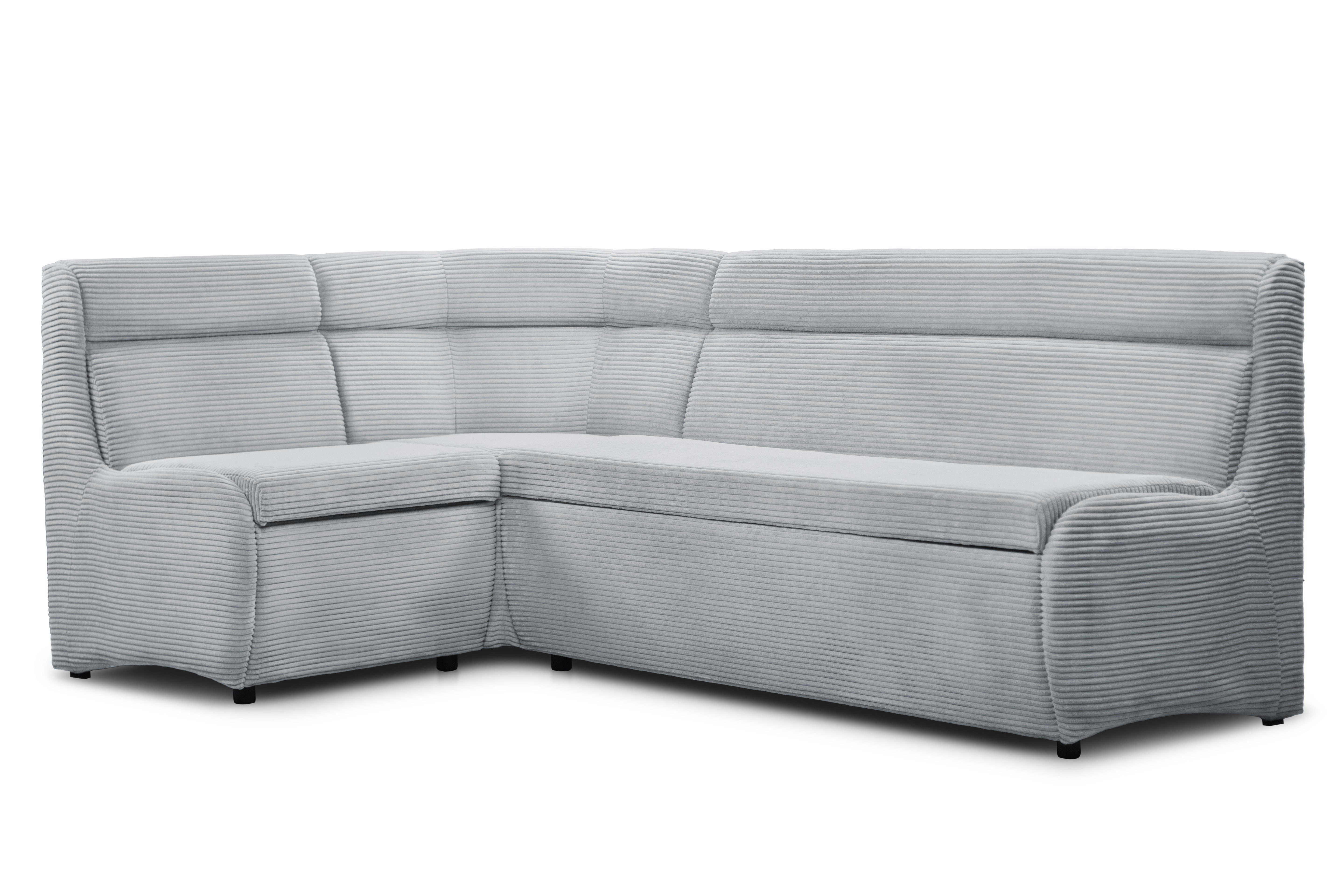 Rodnik Eckbank 215 x 132 cm mit Stauraum Vesta, Schenkel wechselbar, Premium-Polsterstoff