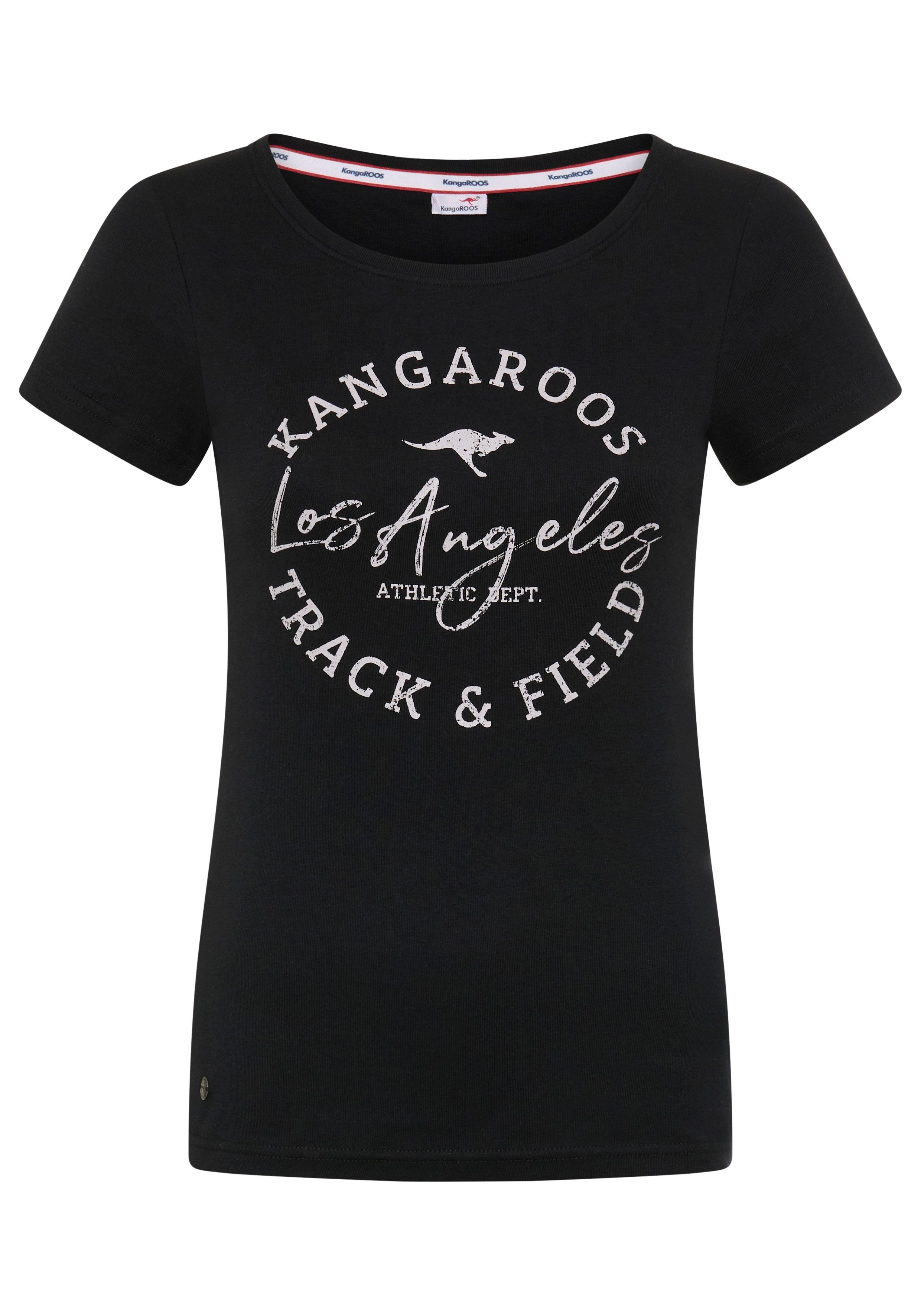 KangaROOS Print-Shirt sehr figurbetonter Schnitt, Print, Rundhalsausschnitt