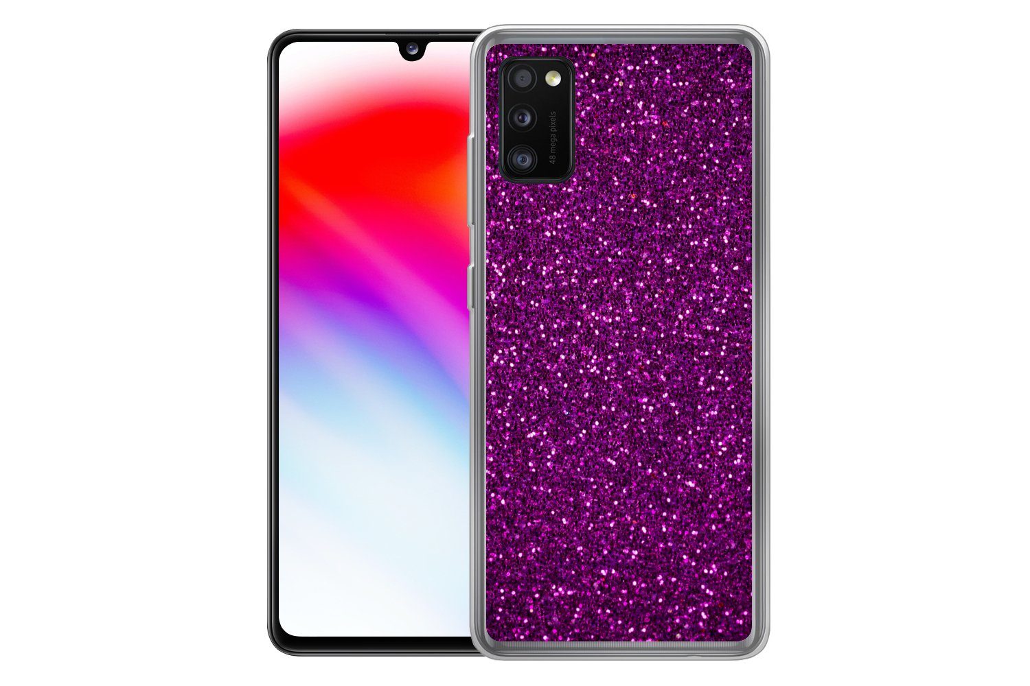 MuchoWow Handyhülle für Samsung Galaxy A41 Lila - Rosa - Muster - Abstrakt, Smartphone-Bumper, Print, Handy Schutzhülle Dünn
