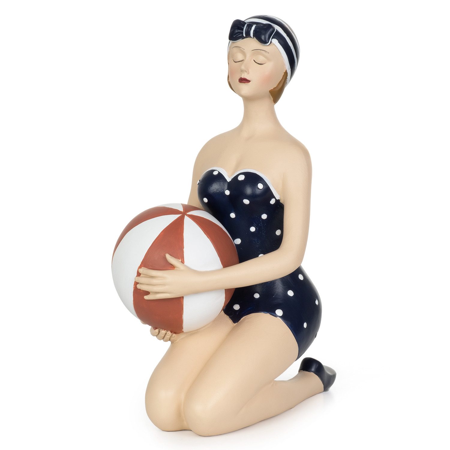 Moritz Dekofigur Deko-Figur Badenixe im Badeanzug mit Wasserbal sitzend Mar günstig online kaufen