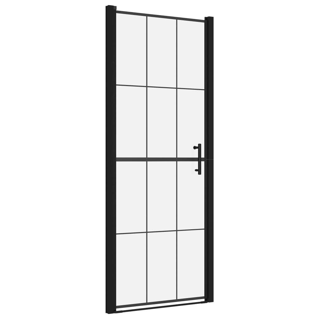 vidaXL Duschwand 81 x 195 cm Duschtür Hartglas 81x195 cm Schwarz