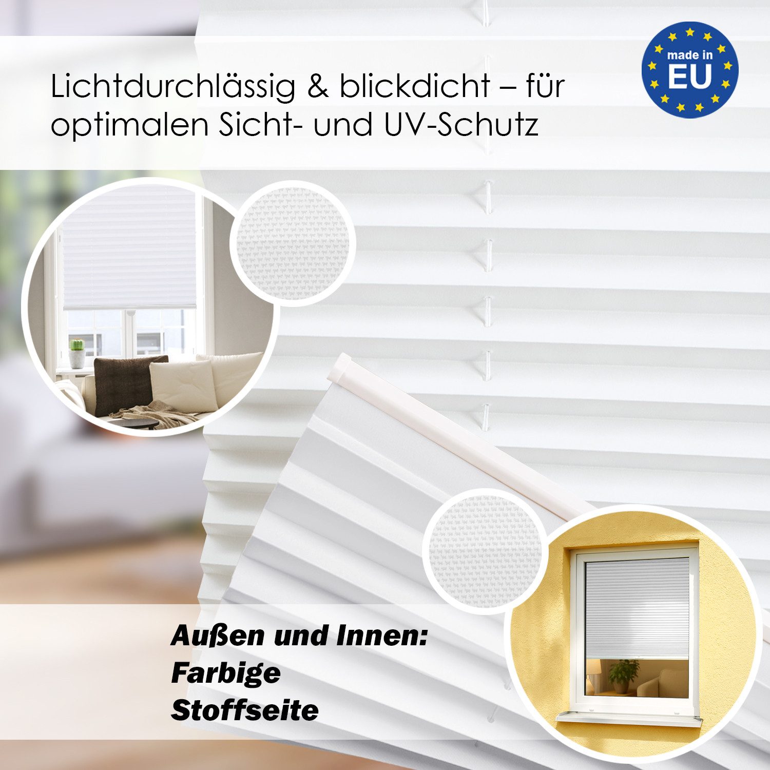 DomDeco Plissee "Calura", blickdicht, Ohne Bohren, Klemmfix, Sicht- und Son günstig online kaufen