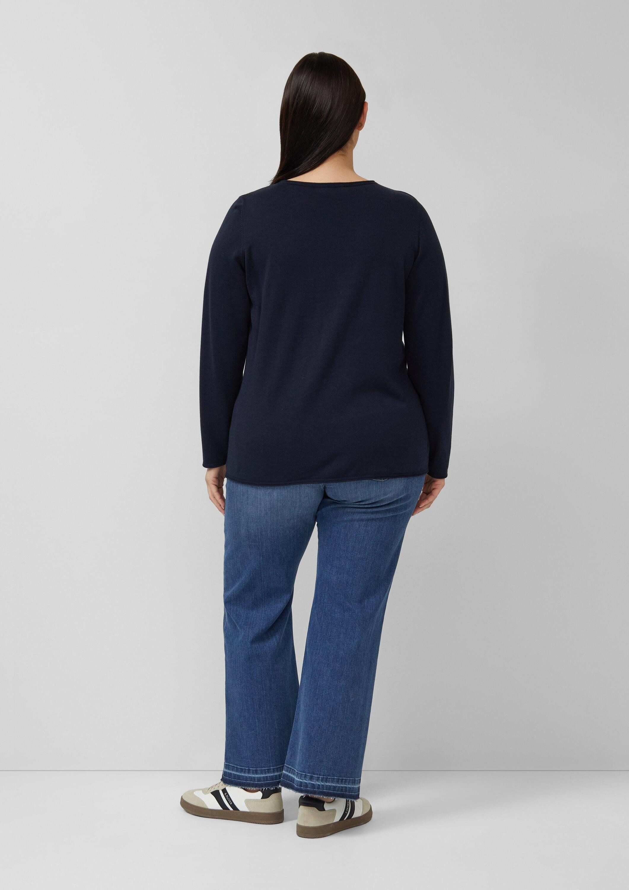 s.Oliver Longpullover Strickpullover Strickpullover aus Baumwoll-Viskose-Mix