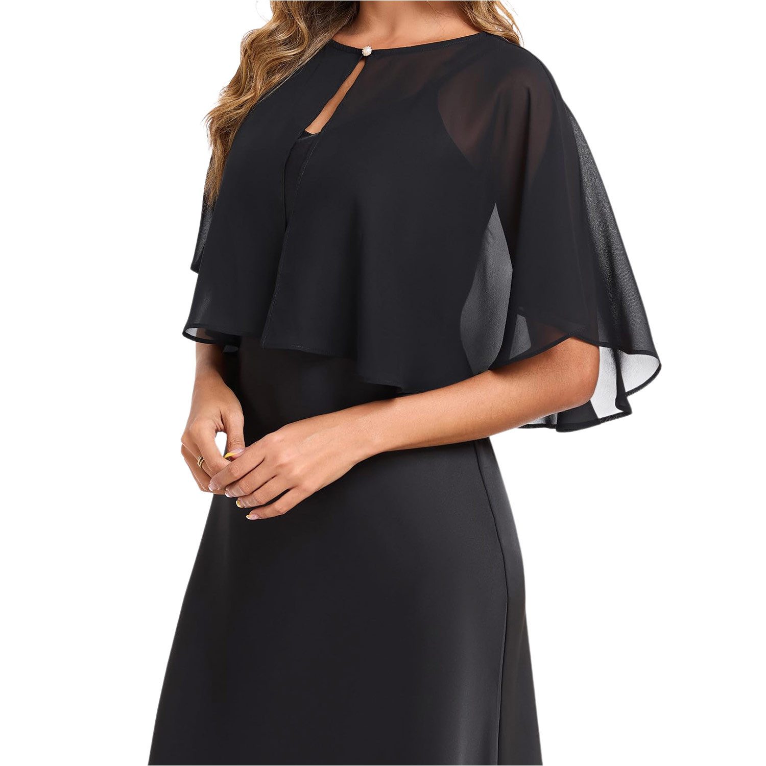 Refttenw Poncho Damen Chiffon Bolero,Chiffon Umhang,Schultertuch,Strickjacke