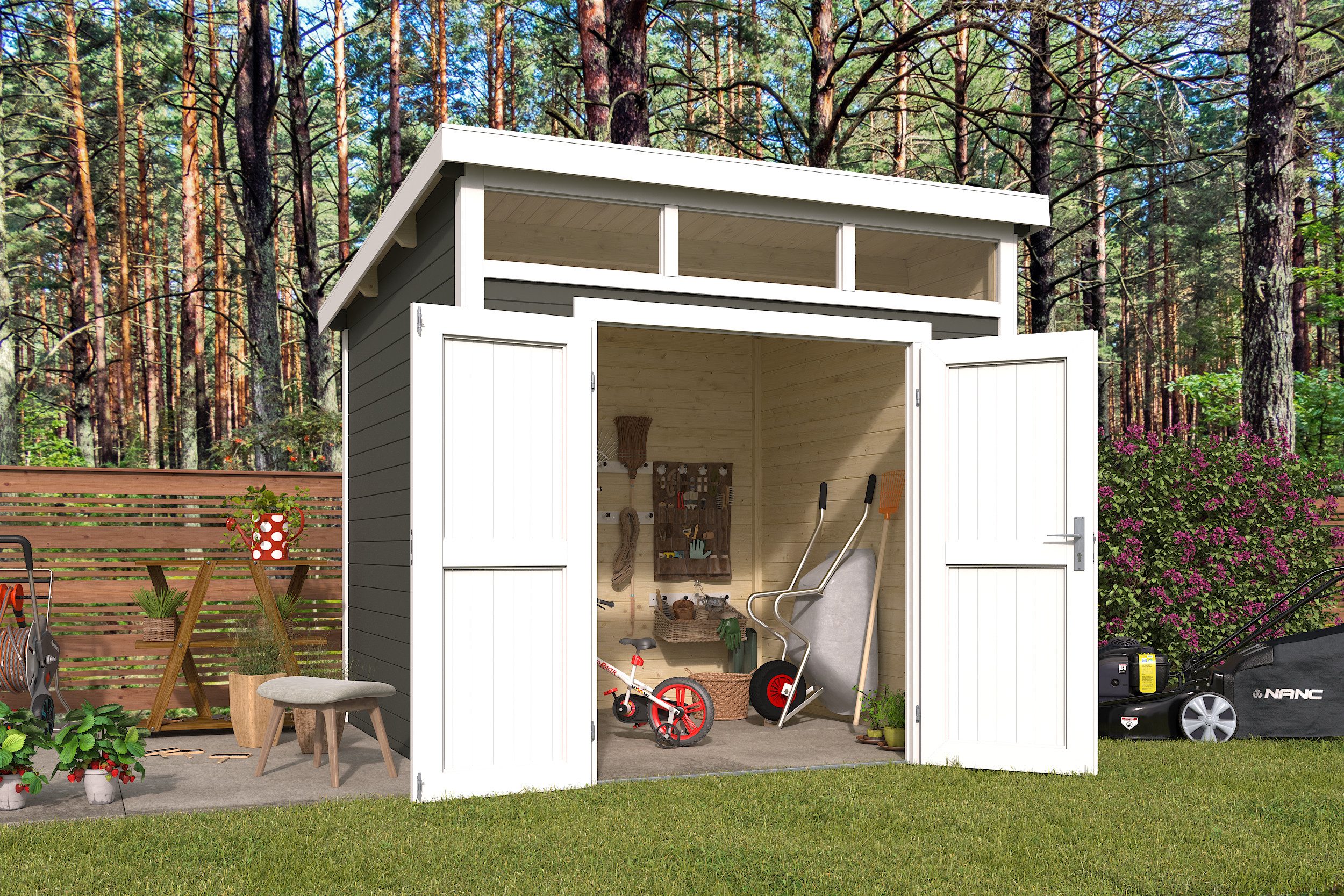 Nordic Holz Gartenhaus Kibo 3, BxT: 270x274,1 cm, (inkl. Oberlichter)