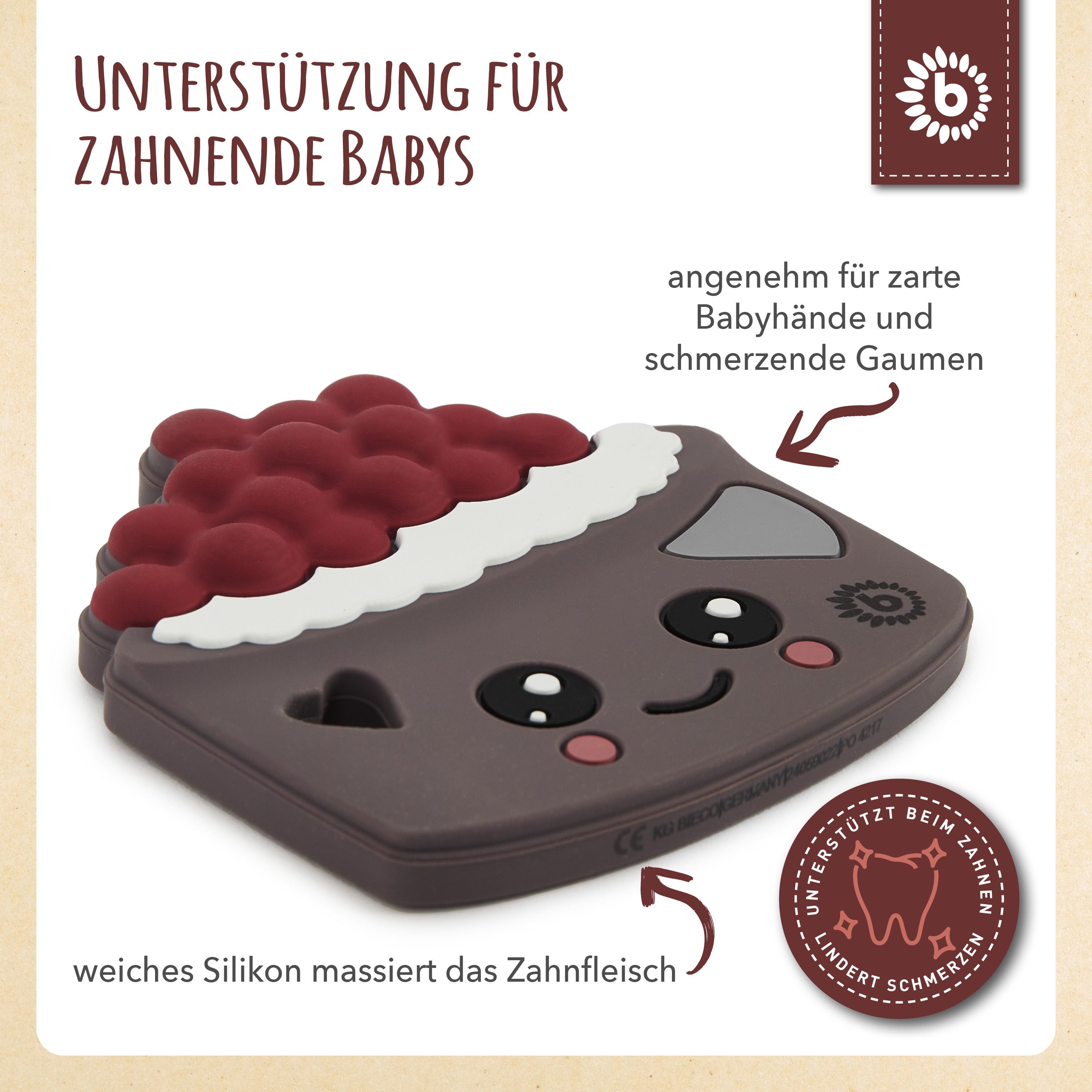 BIECO Beißring Bieco Silikon Torte Beißring Baby, 8 cm Ab 0 – Bild 3 von 5