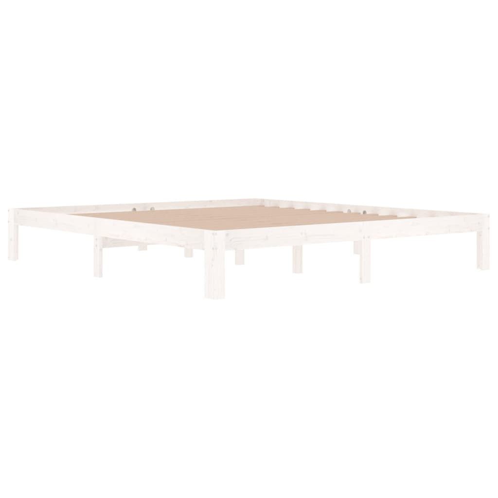 vidaXL Bett Massivholzbett Weiß 180x200 cm