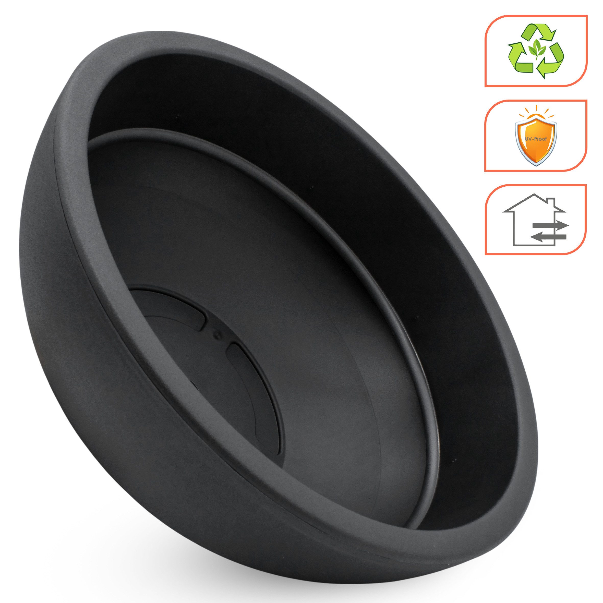 Spetebo Pflanzschale Kunststoff Blumenschale rund 39 cm (Artikel, 1 St., Pflanzgefäß), UV-beständig und wetterfest