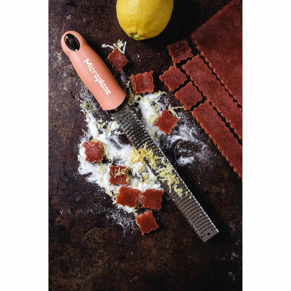 Microplane Küchenreibe Premium Klinge Edelstahl, Orange, Classic Kunststoff, Cinnamon photogeätzte