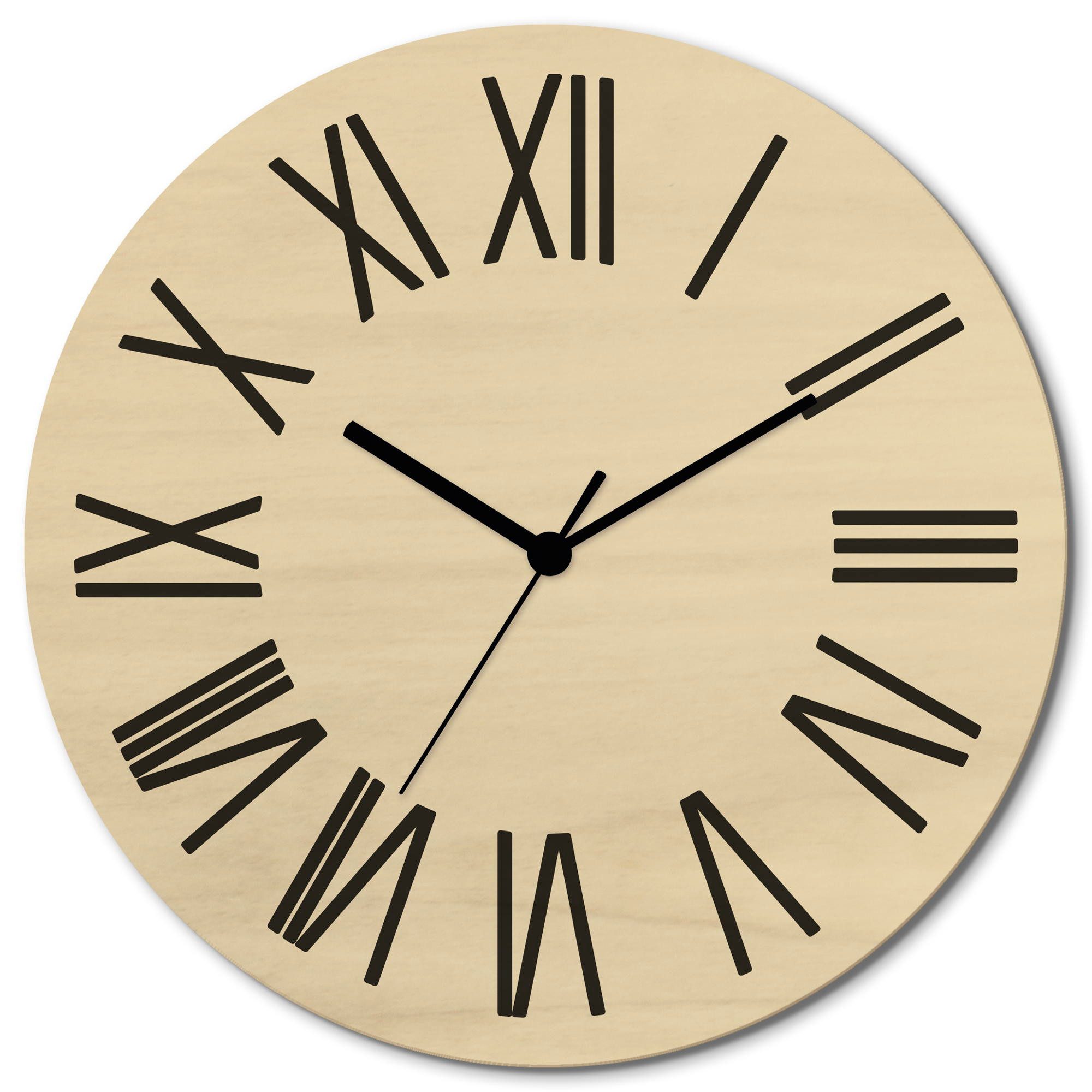Artland Wanduhr Zeit in römischer Ziffern Moderne (wahlweise mit Quarz- oder Funkuhrwerk, lautlos ohne Tickgeräusche)