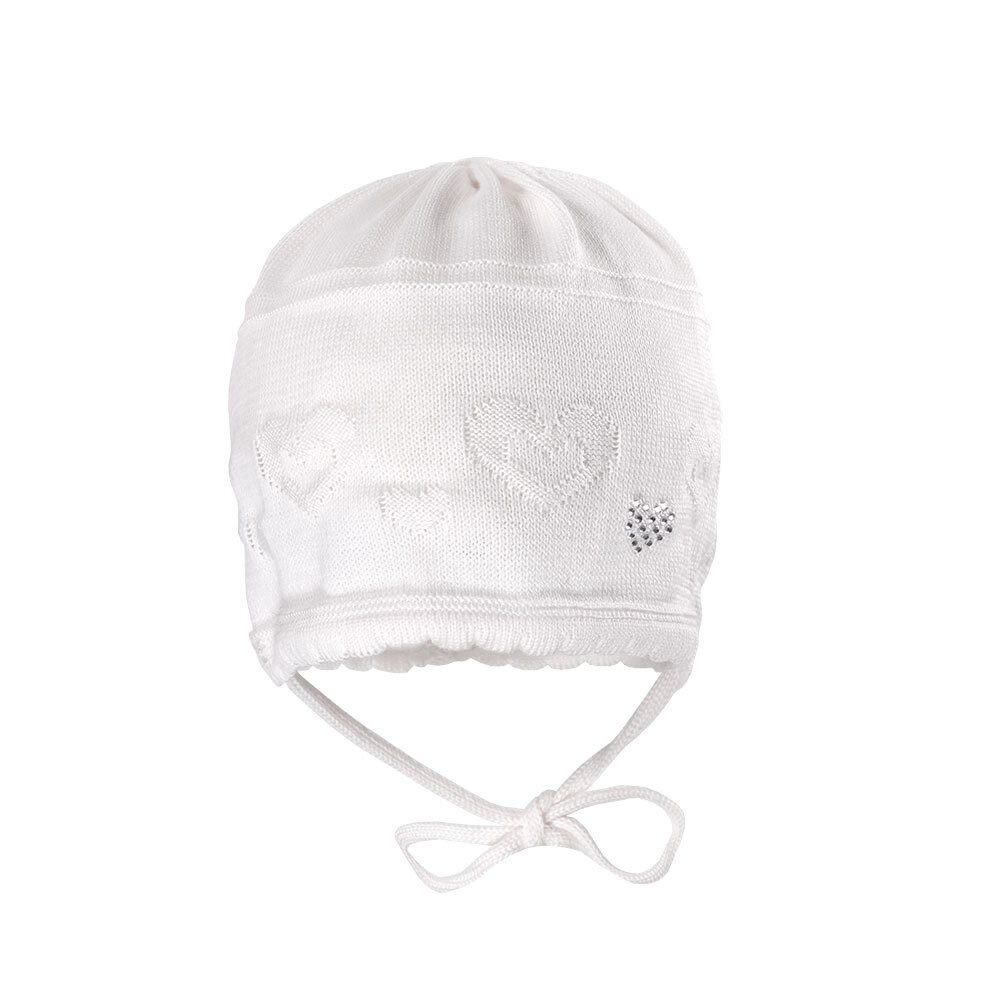MAXIMO Strickmütze BABY GIRL-Mütze, Strass Herz (1-St) Festiv