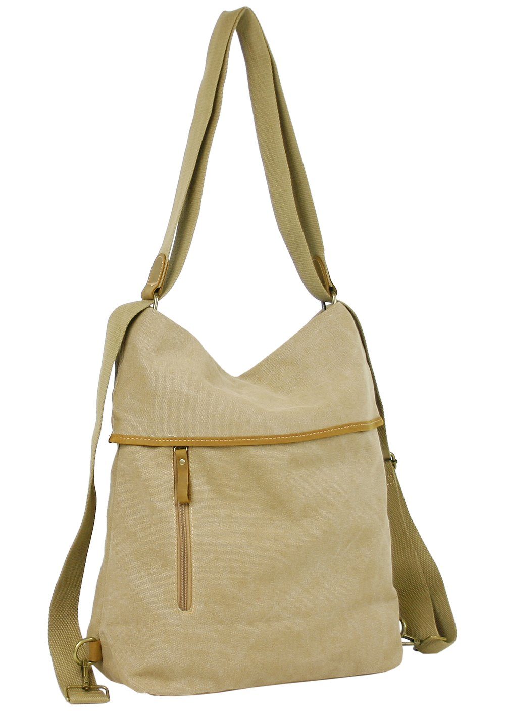 J JONES JENNIFER JONES Umhängetasche Große Canvas Rucksacktasche - Casual Rucksack und Schultertasche 2in1 – Bild 5 von 5
