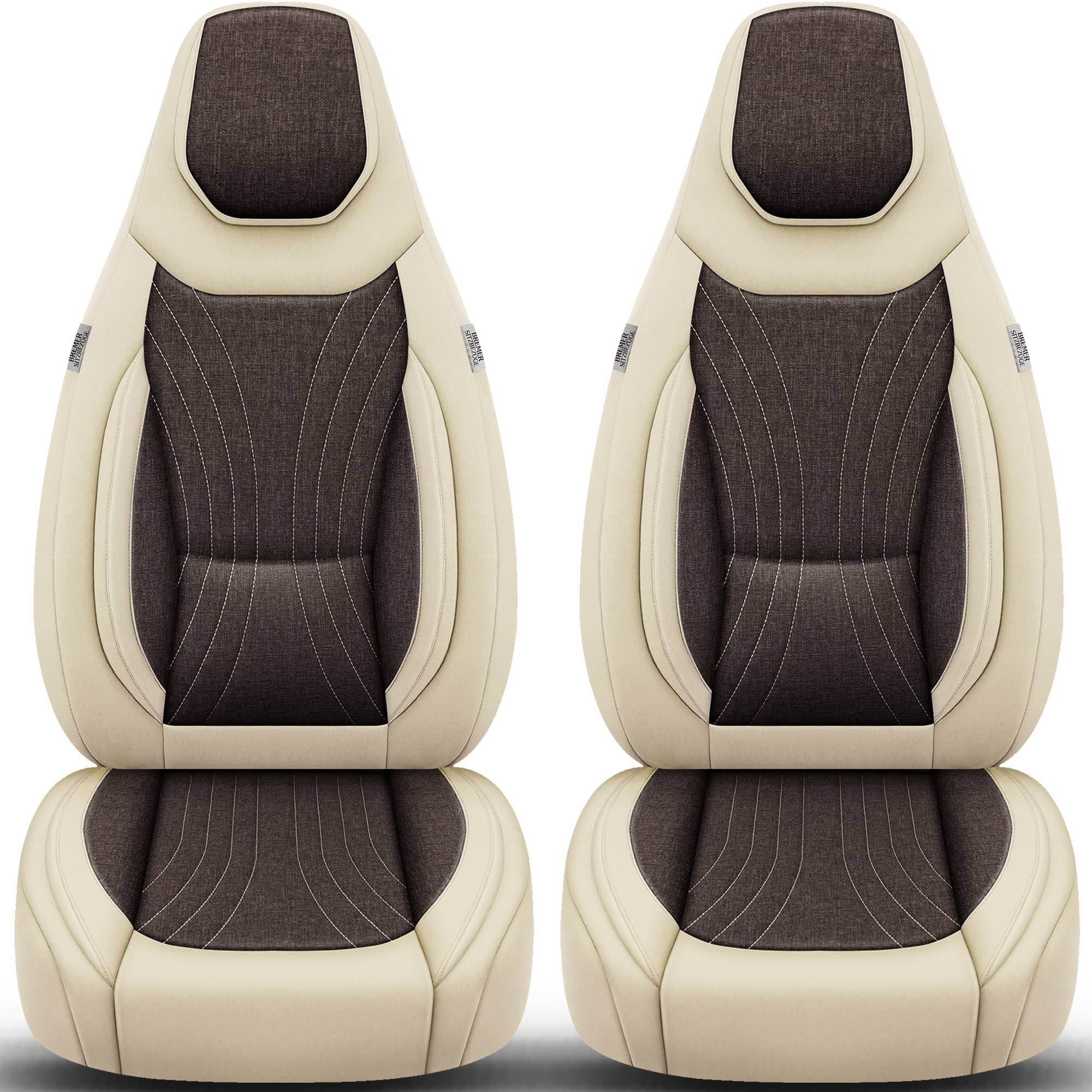 BREMER SITZBEZÜGE Autositzbezug für für Carado Pro CV (C11), Set, 2-tlg., Schonbezüge Sitzbezüge Fahrer und Beifahrer, in Beige/Braun