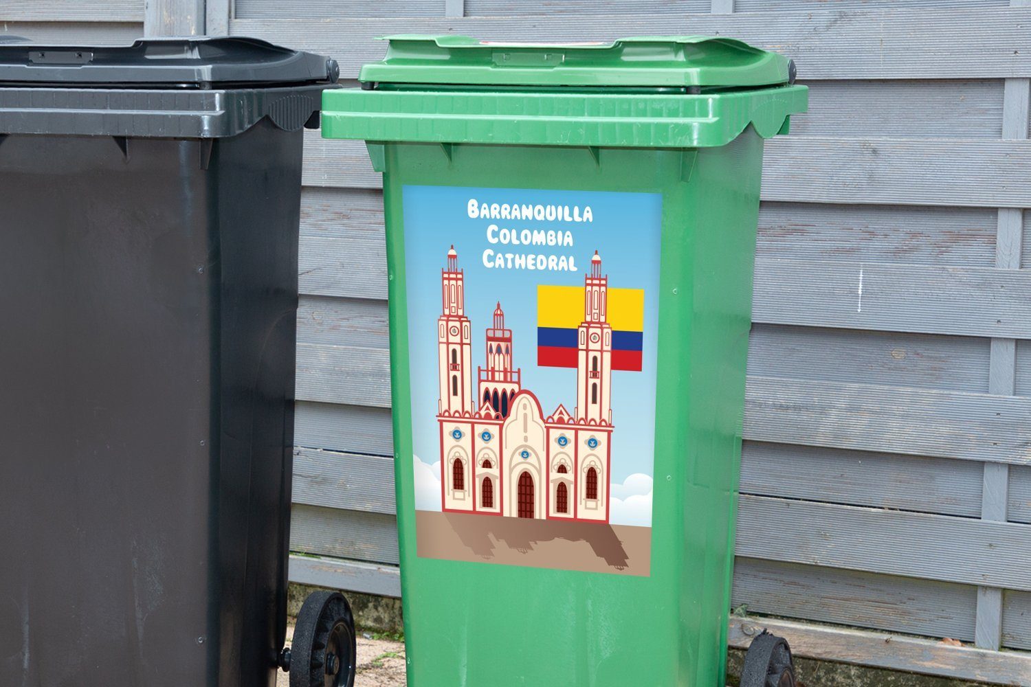 St), Sticker, von in MuchoWow Mülleimer-aufkleber, Barranquilla Mülltonne, der Kathedrale Kolumbien Wandsticker (1 Illustration Container, Abfalbehälter