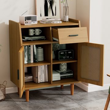 OKWISH Sideboard mit Ablage (mit 1 Schublade und 2 Türen,B70/H84/T40), für Flur, Schlafzimmer, Wohnung