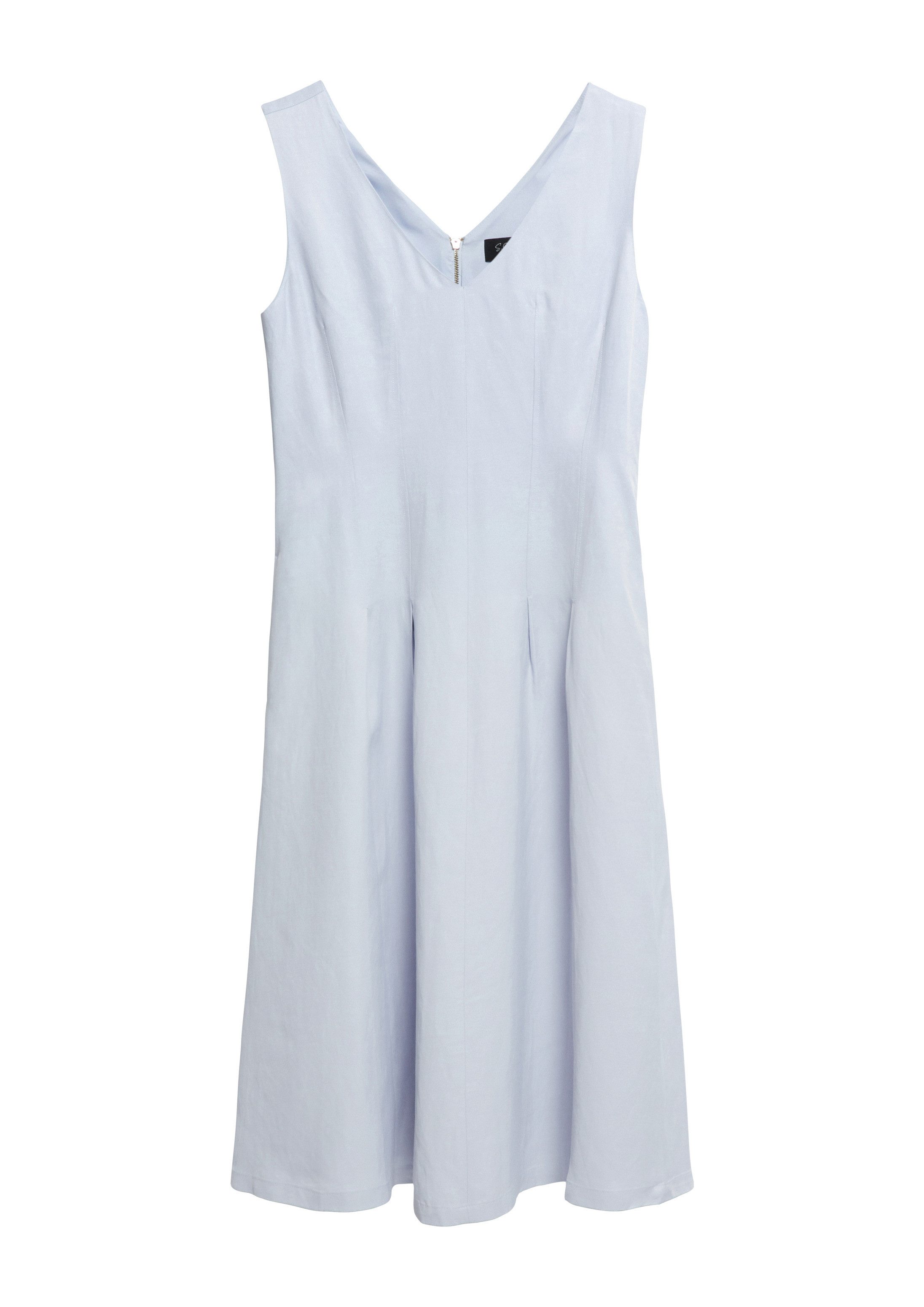 s.Oliver Midikleid Kleid Ärmelloses Midikleid aus Leinenmix mit V-Ausschnitt und Taschen