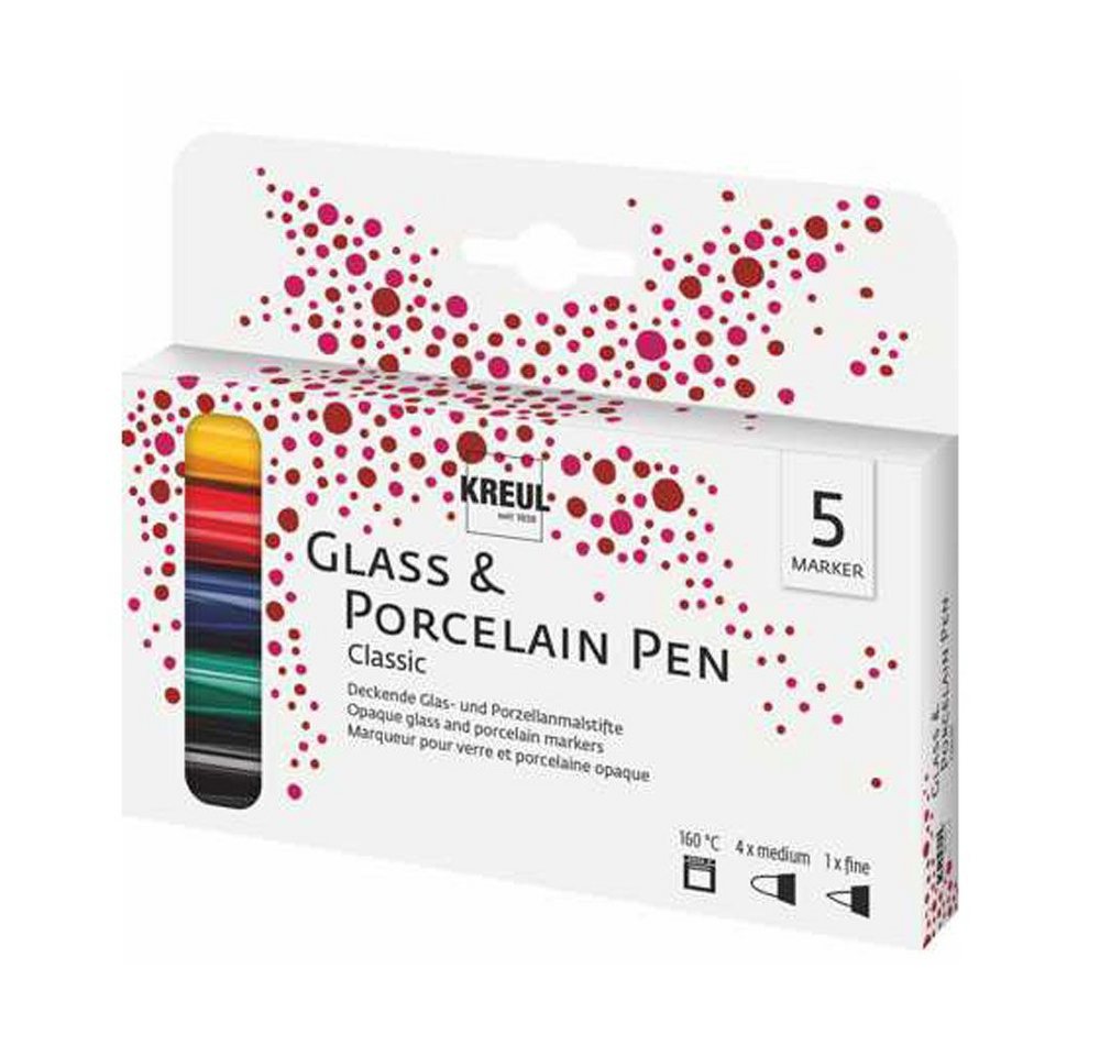 Thumbnail - C. KREUL Malstift KREUL Glass & Porcelain Pen Classic 2-4mm 5 Stück Kartonetui