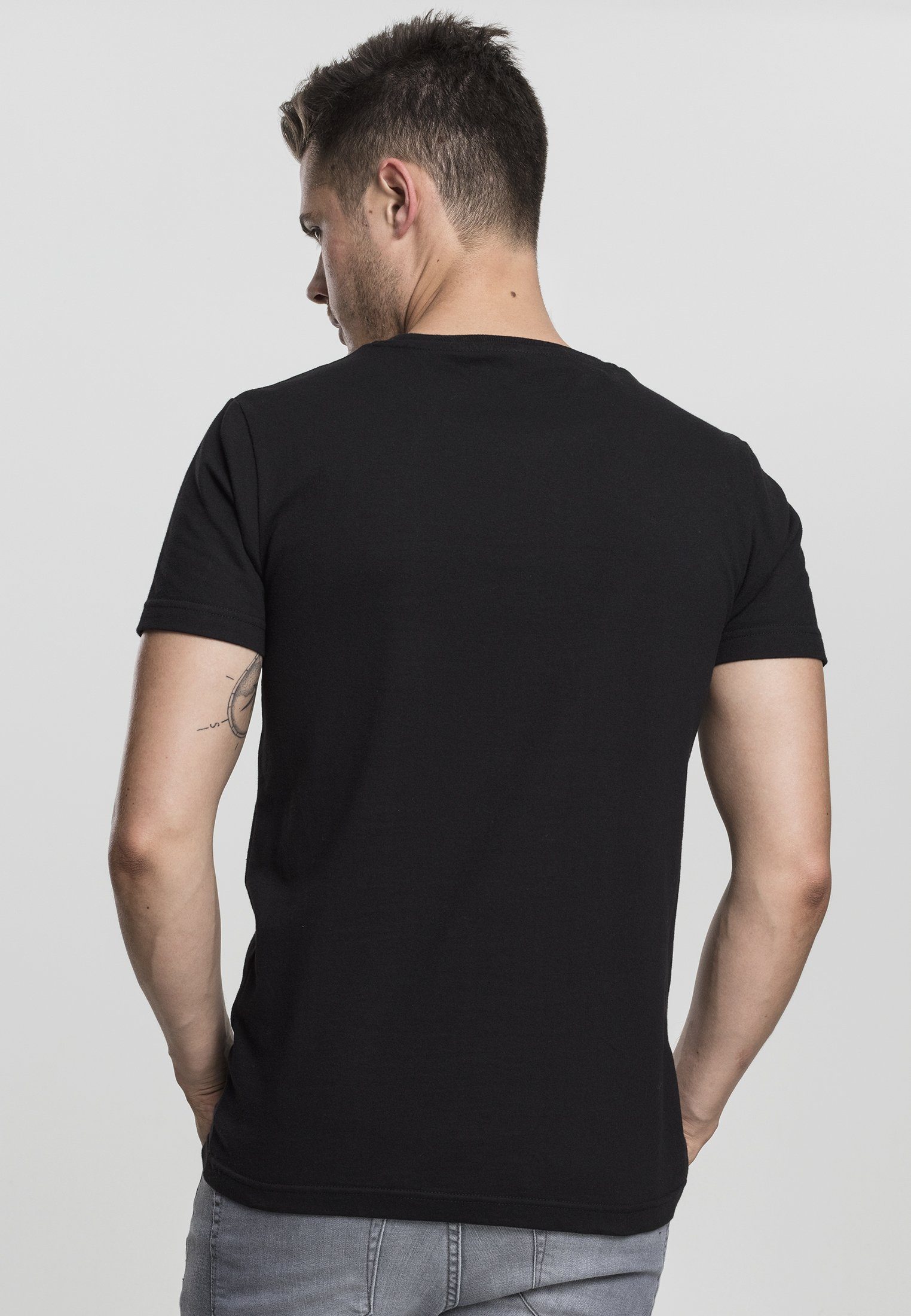 T-Shirt Pocket Leather Tee URBAN CLASSICS black/black T-Shirt Synthetic (1-tlg)