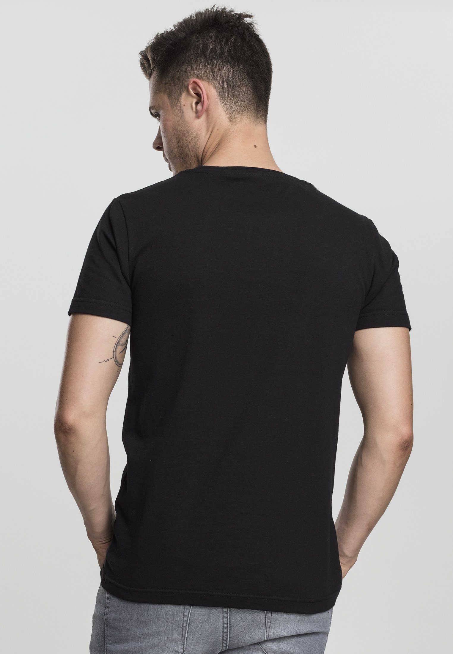 Tee T-Shirt T-Shirt URBAN CLASSICS (1-tlg) Synthetic Pocket Leather black/black