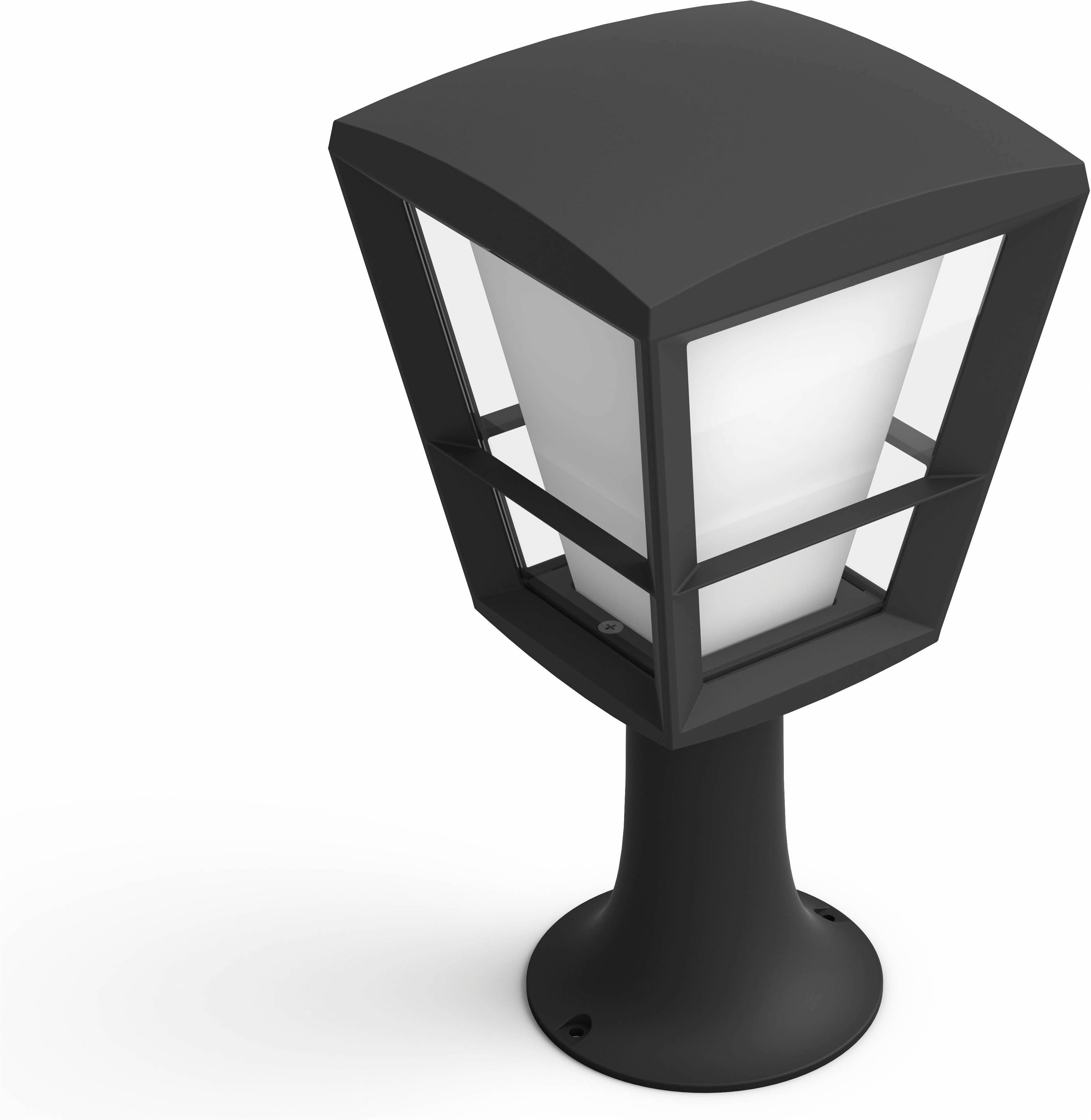 Philips Hue LED Sockelleuchte Outdoor White & Color Ambiance Econic schwarz, Abschaltautomatik, Bluetooth, CCT - über Fernbedienung, Dimmfunktion, Einschlafhilfe, Farbsteuerung, Farbwechsel, Memory, nach Trennung vom Netz, Nachtlichtfunktion, RGB, Smart Home, Timerfunktion, Weckerfunktion, dimmbar über Fernbedienung, mehrere Helligkeitsstufen, LED fest integriert, Farbwechsler, RGB, warmweiß - kaltweiß, Steuerbar per App und Stimme, Smart Home fähig, Farbfähig und Weißtöne