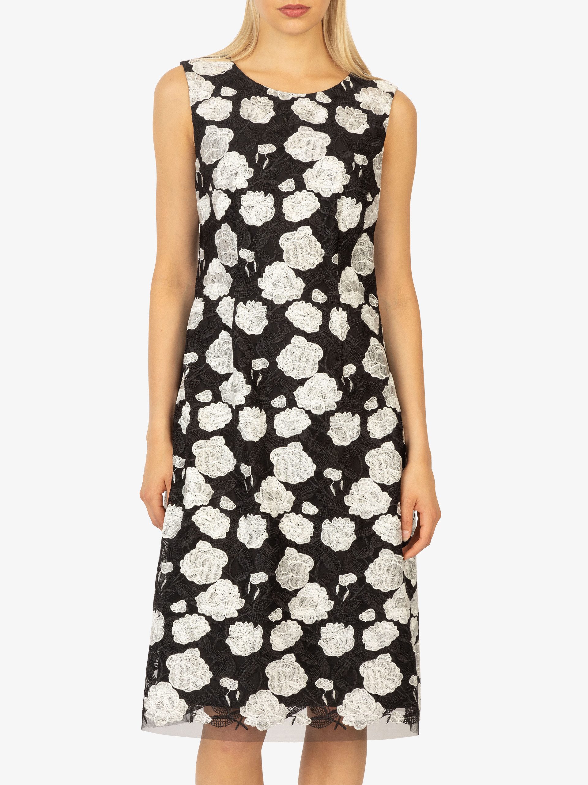 Kraimod Cocktailkleid mit Rosenprint & Spitzenkante
