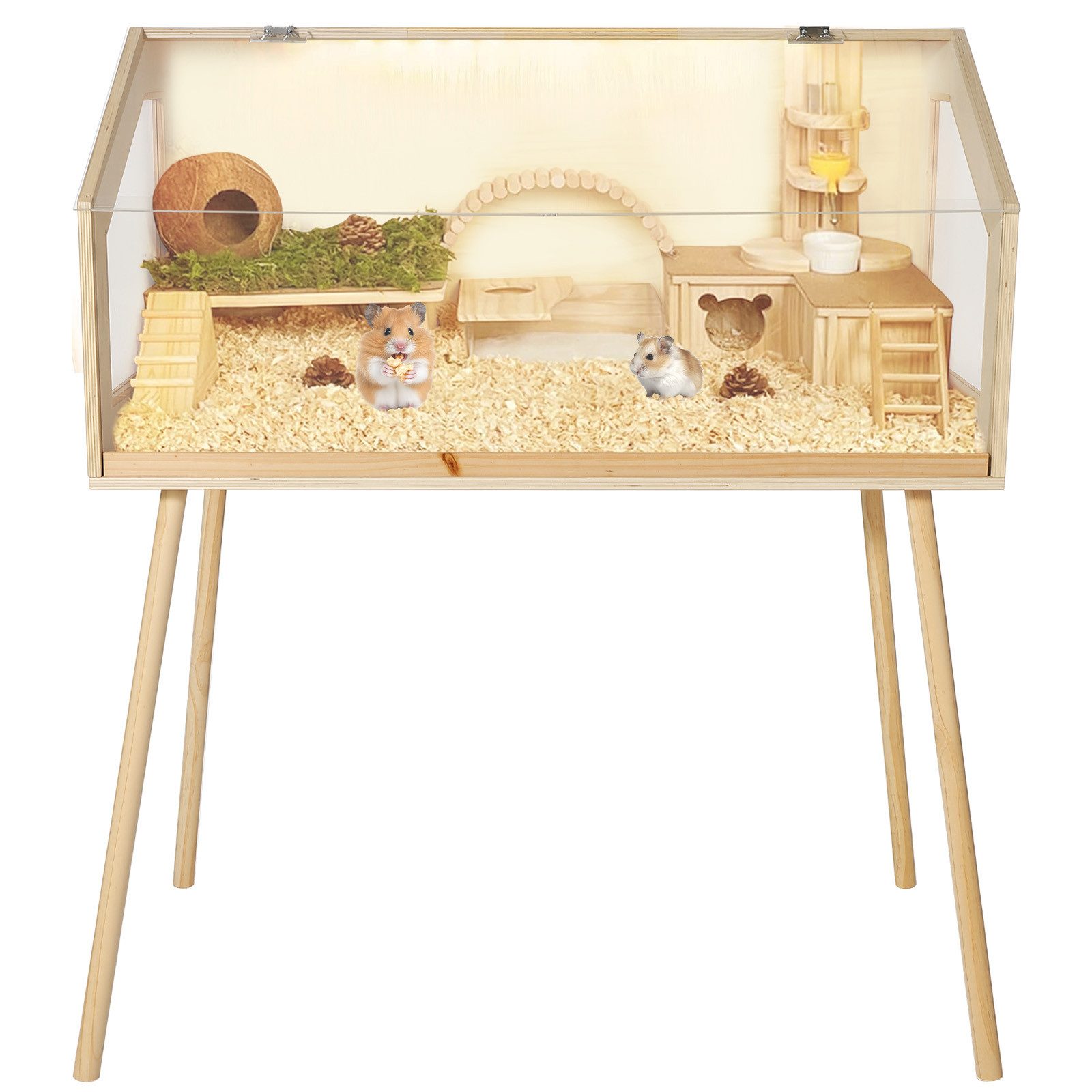 GarveeMore Kleintierkäfig Nagerheim aus Holz Nagerkäfig 100x50x120cm