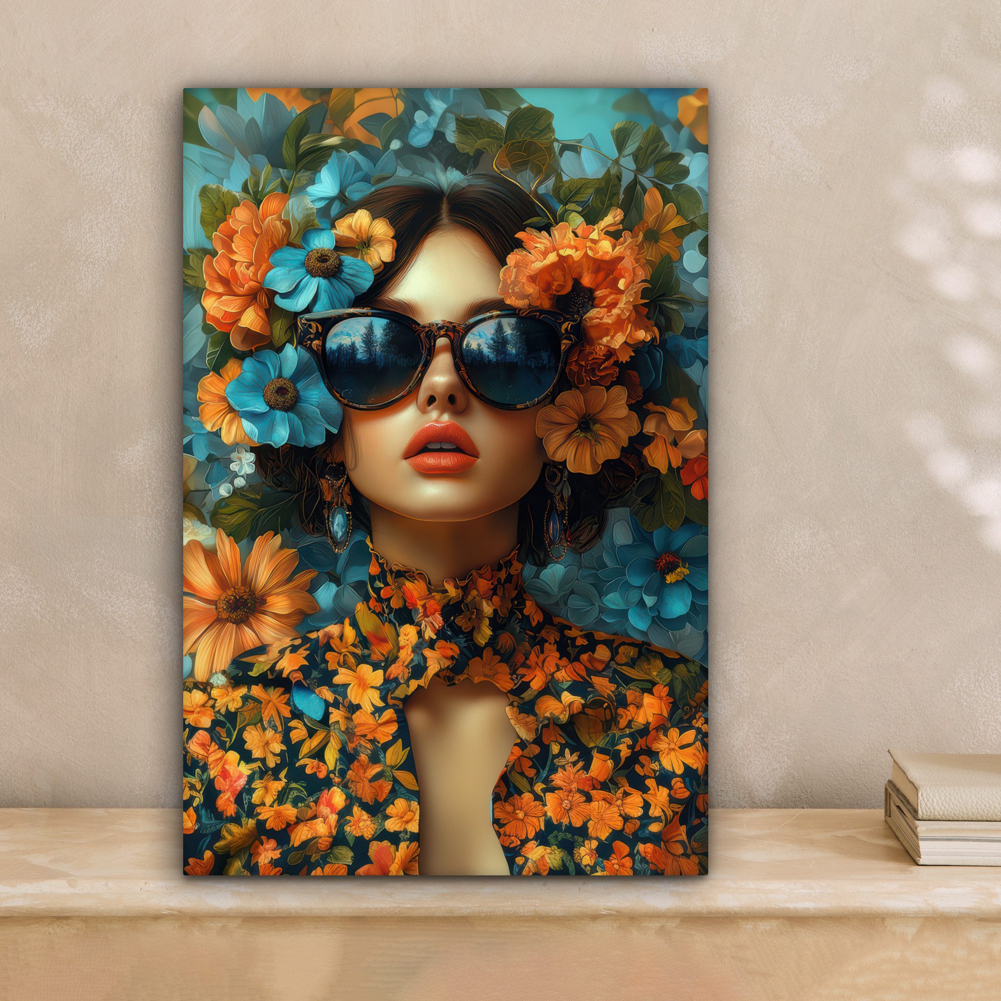 OneMillionCanvasses® Leinwandbild Frau - Blumen - günstig online kaufen