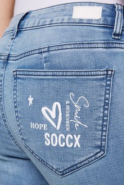 SOCCX Slim-fit-Jeans mit verkürztem Bein
