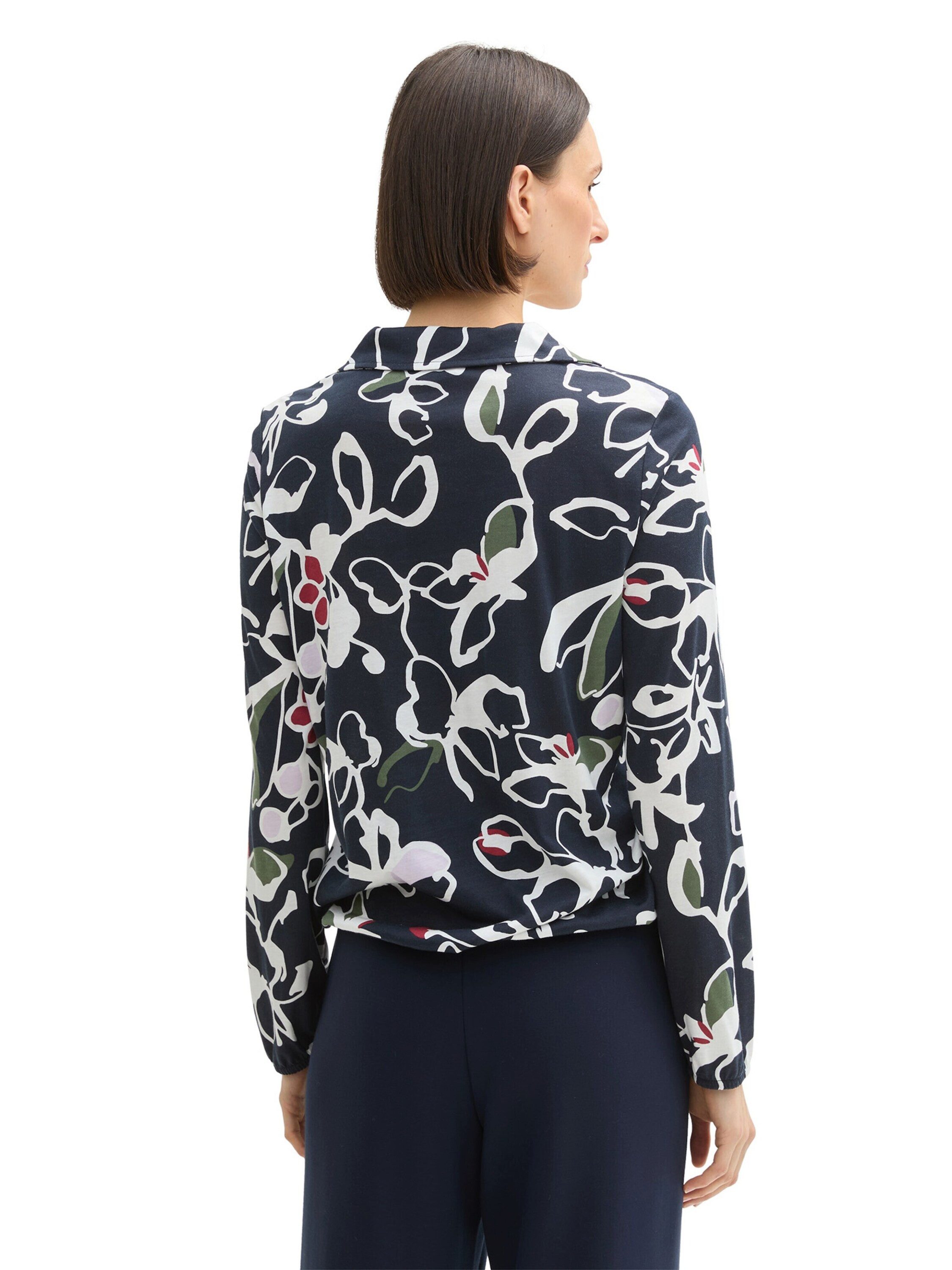 TOM TAILOR Langarmbluse (1-tlg) Falten