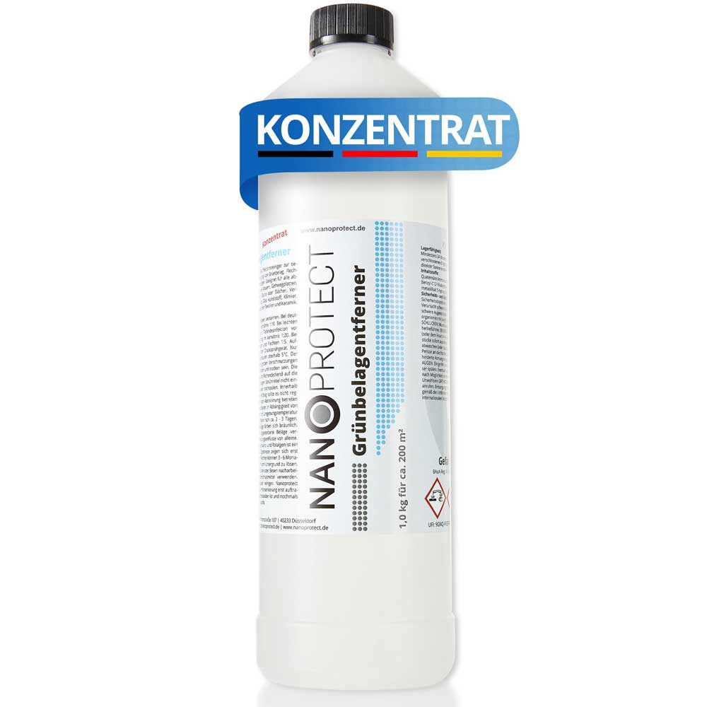 Nanoprotect Grünbelagentferner Grünbelagentferner (Selbsttätige Reinigung ohne Hochdruckreiniger oder schrubben, [- Pfotenfreundlich)