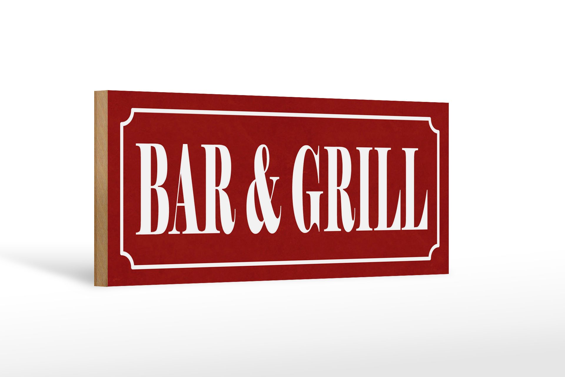 Holzbild Hinweis 27x10cm Bar & Grill