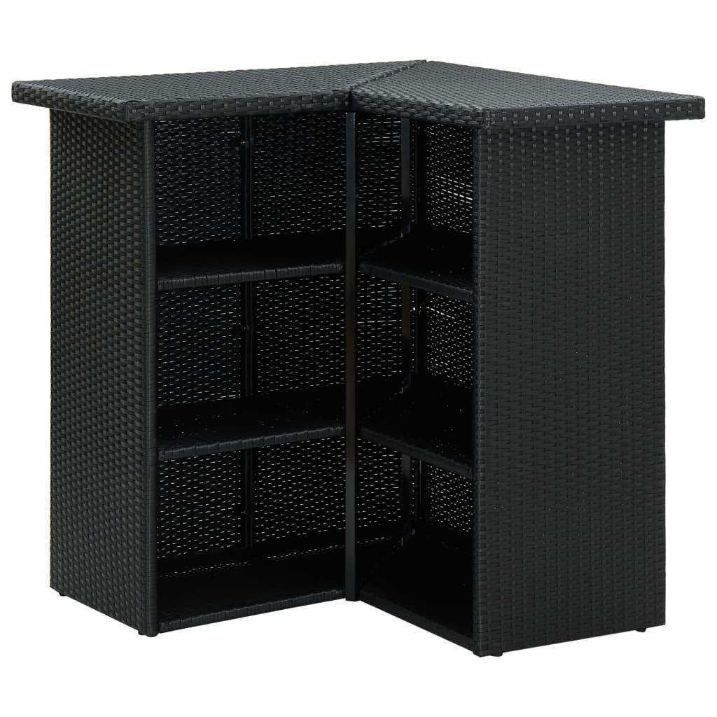 möbelando Esstisch 3004524 (LxBxH: 100x50x105 cm), aus PE-Rattan, Stahl in Schwarz