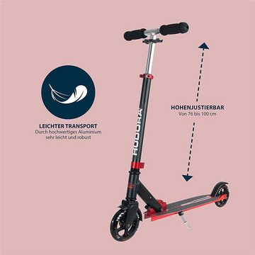 Hudora Scooter Bold Wheel L, Rot, klappbar, höhenverstellbar, Tretroller